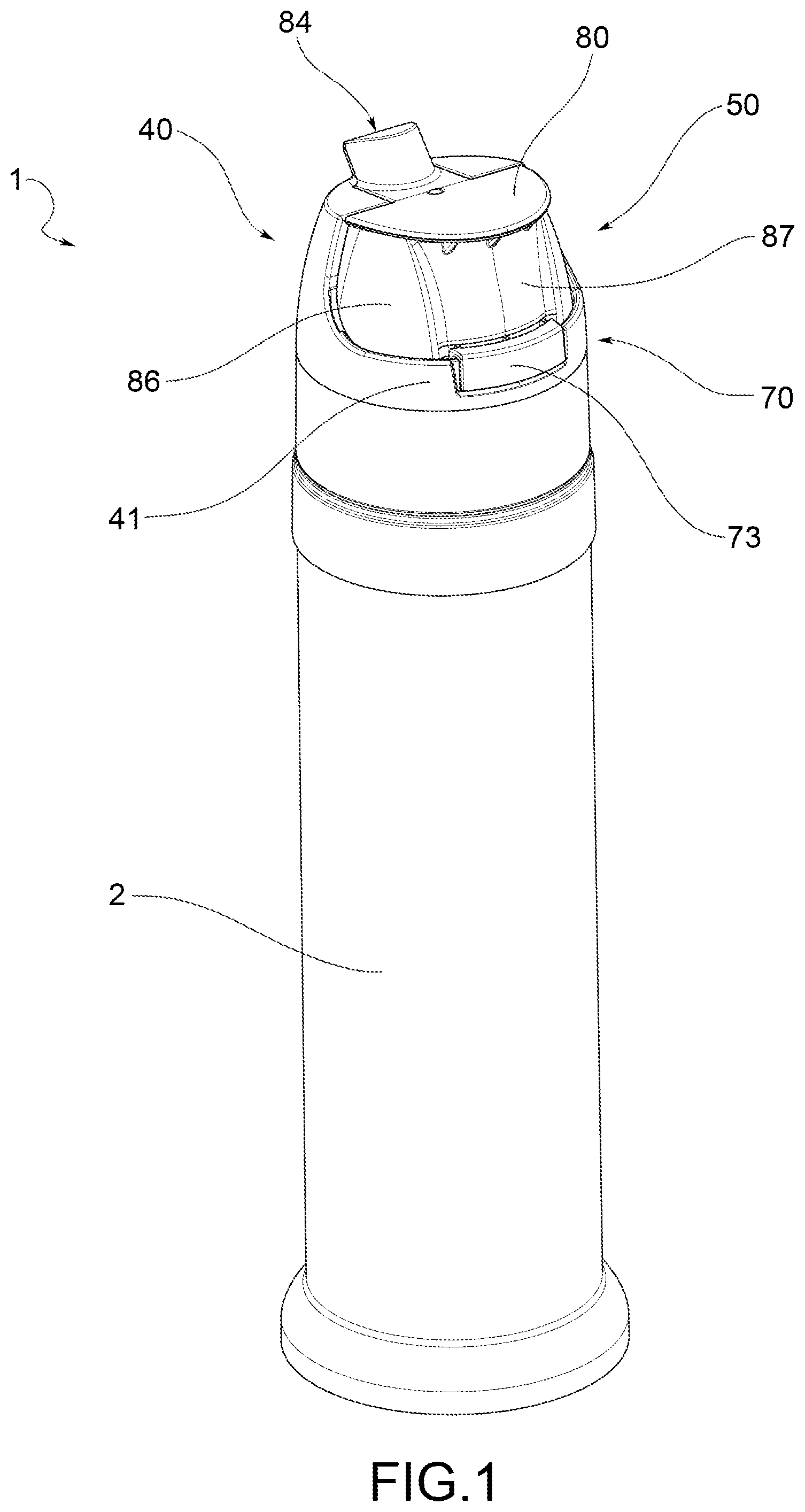 Patent US12564851 — Trigger-type dispensing head for a dispensing device for pasty products such as toothpastes — Figure 1