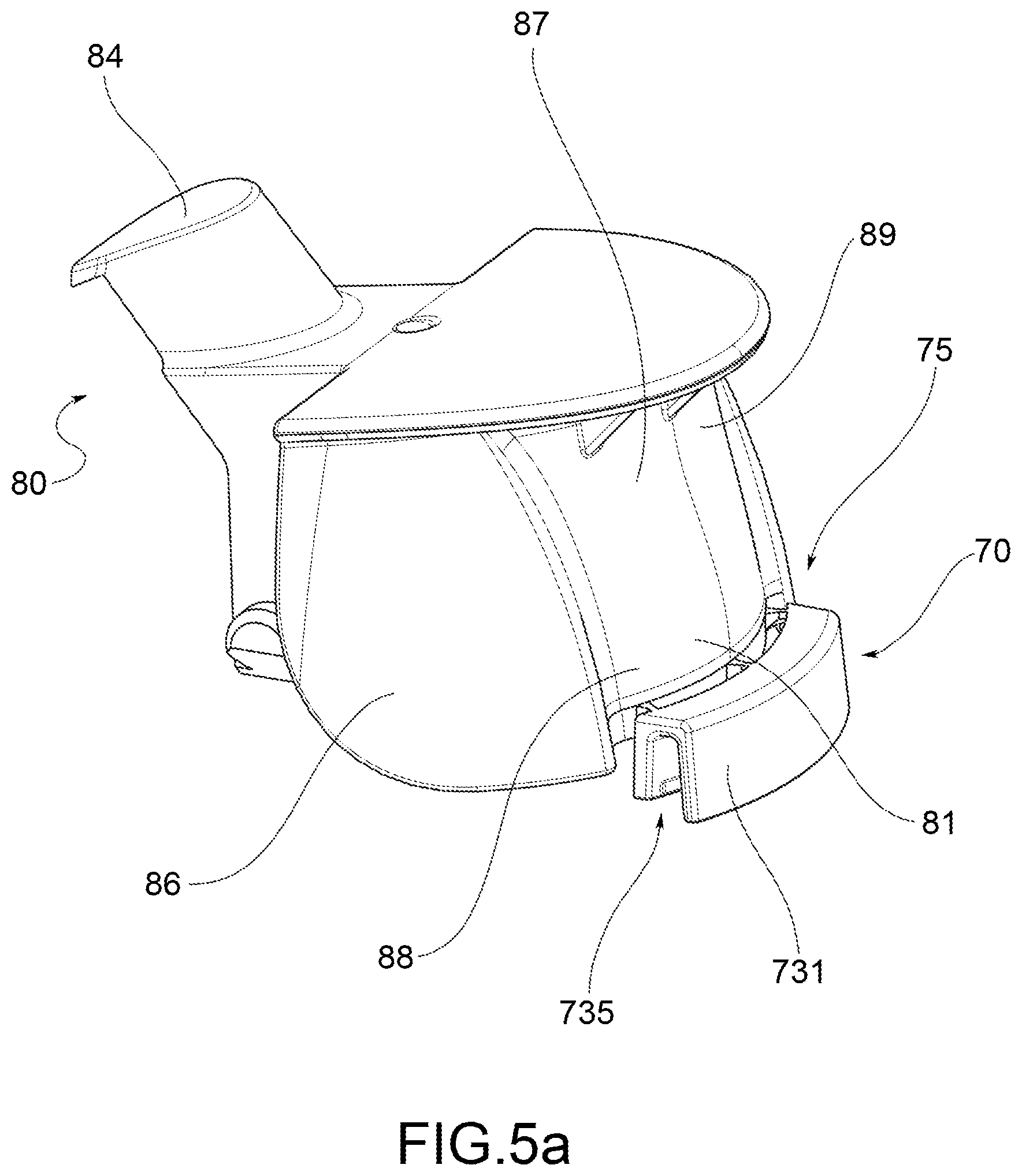 Patent US12564851 Figure 5 – Trigger-type dispensing head for a dispensing device for pasty products such as toothpastes