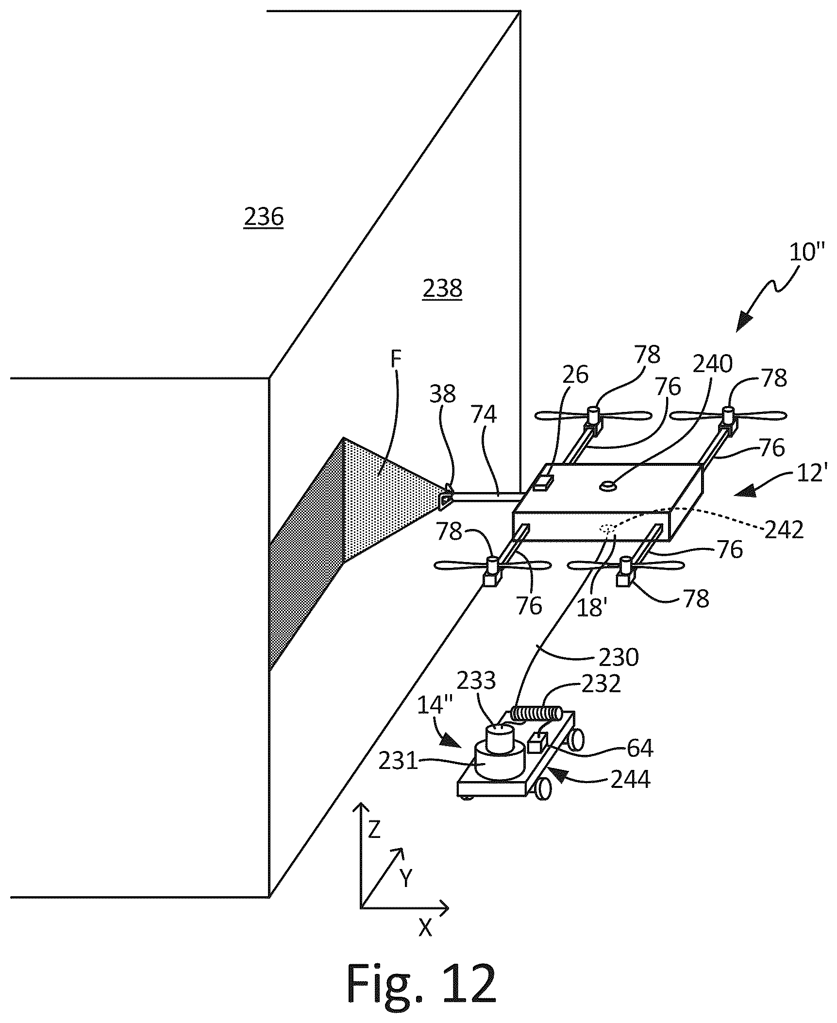 Patent US12564852 Figure 14 – Unmanned aerial vehicle for painting structures