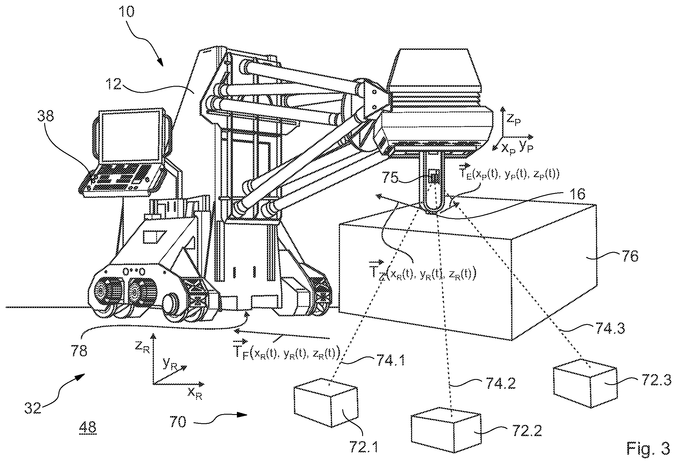 Patent US12564873 Figure 3 – Mobile machine tool