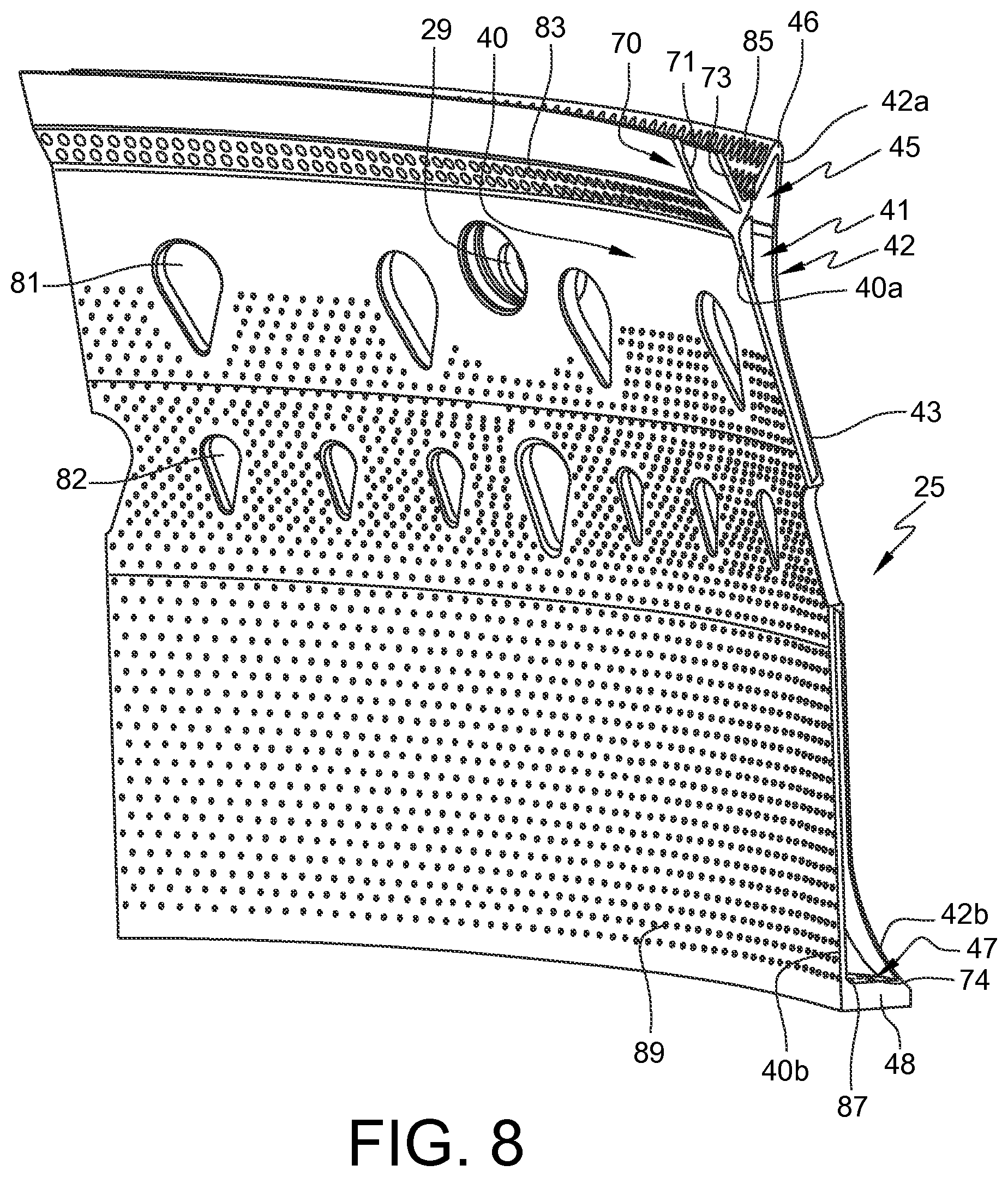 Patent US12564882 Figure 7 – Method for additive manufacturing of a wall for a turbine engine, comprising at least one cooling aperture