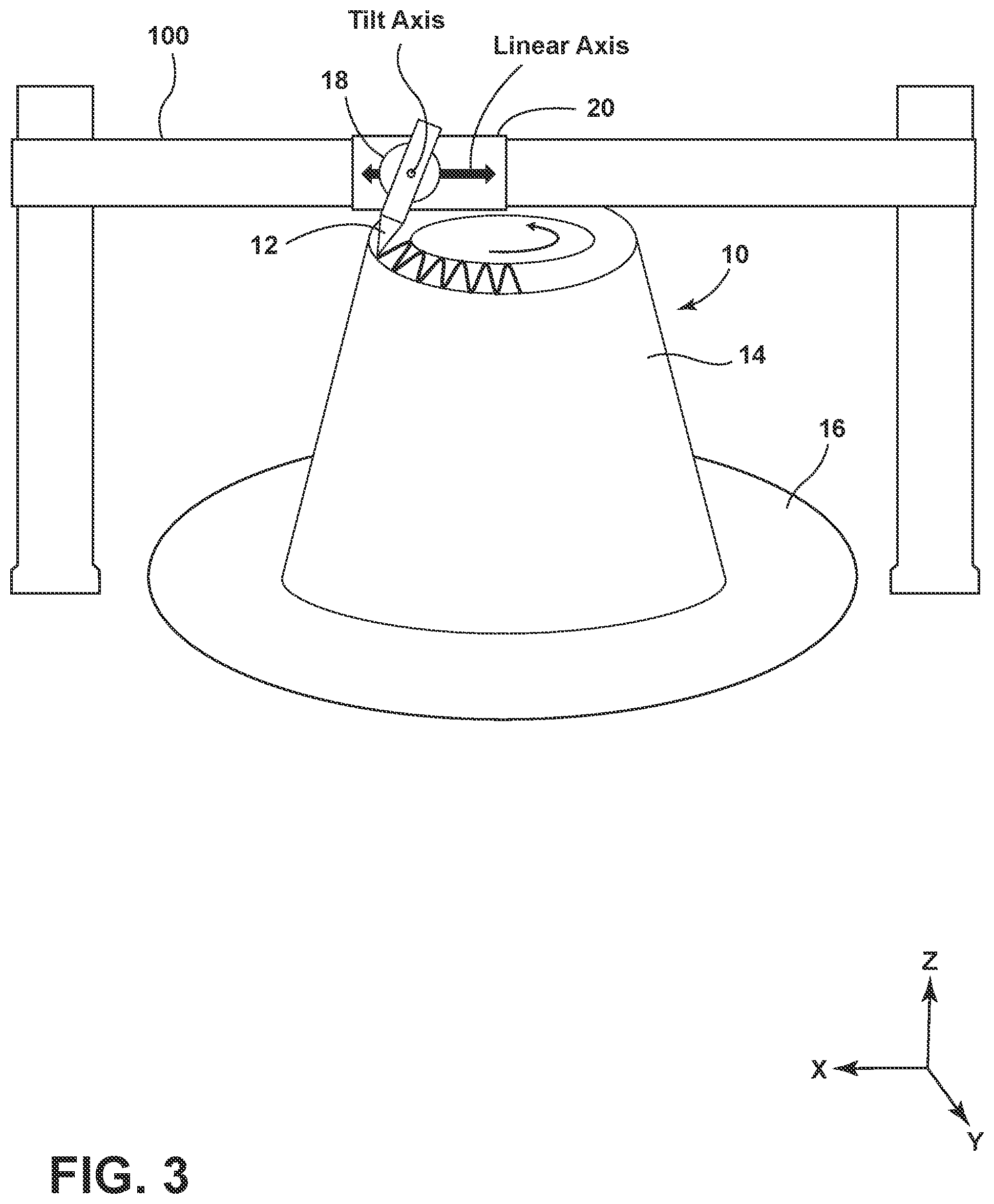 Patent US12564885 Figure 3 – Oscillating nozzle for sinusoidal direct metal deposition