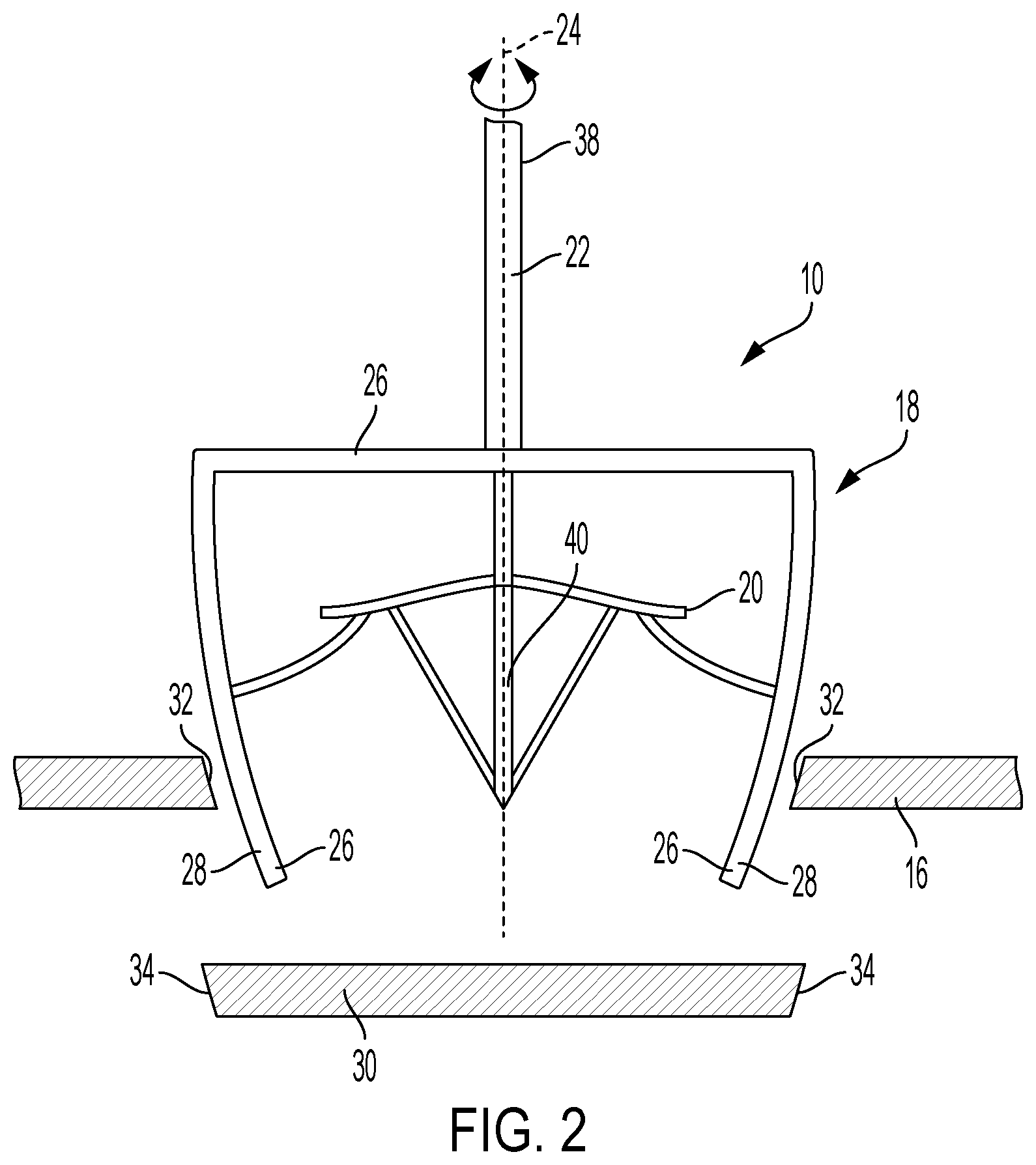 Patent US12564889 Figure 2 – Cutting accessory for a drill