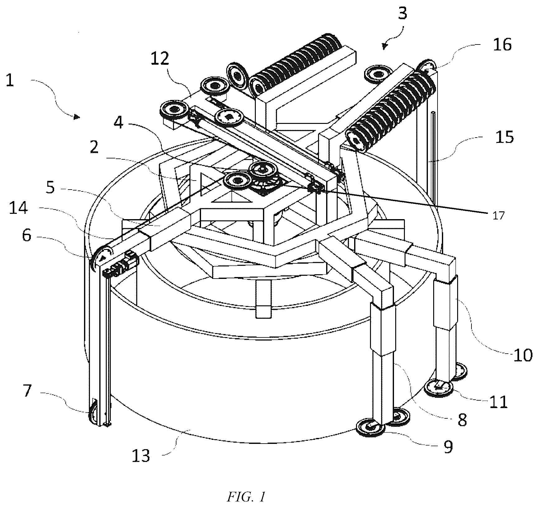 Patent US12564891 Figure 1 – Spin-saw machine