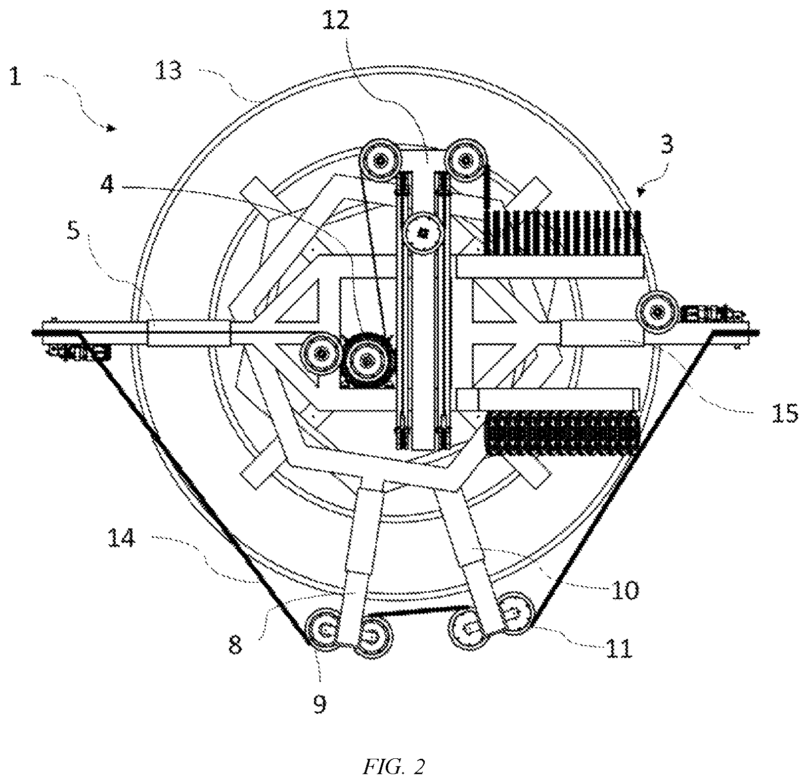 Patent US12564891 Figure 2 – Spin-saw machine