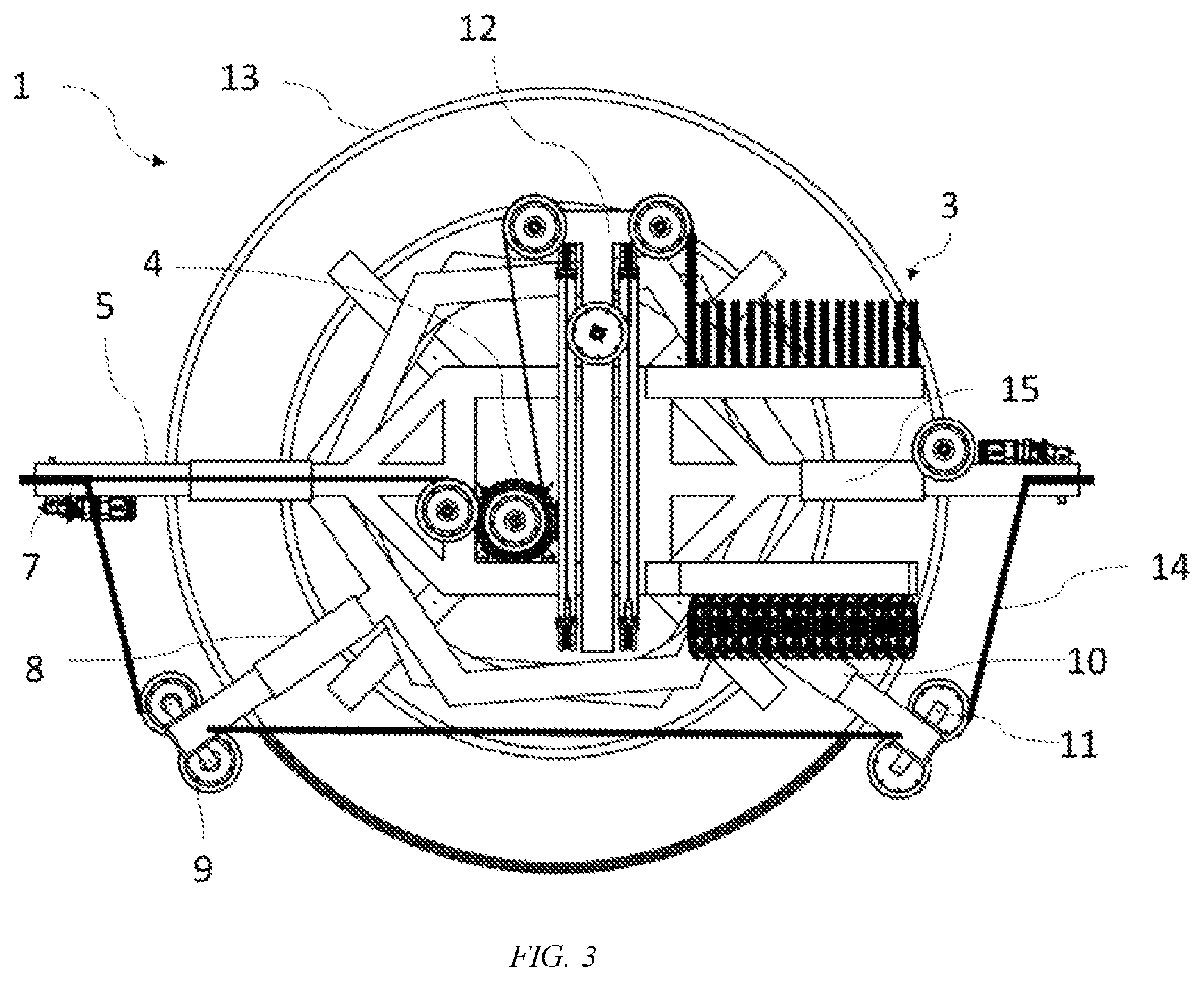 Patent US12564891 Figure 3 – Spin-saw machine