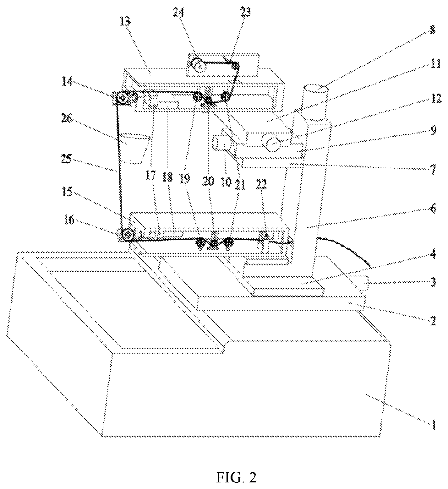 Patent US12564894 Figure 2 – Follow-up swing head type large taper wire cutting device