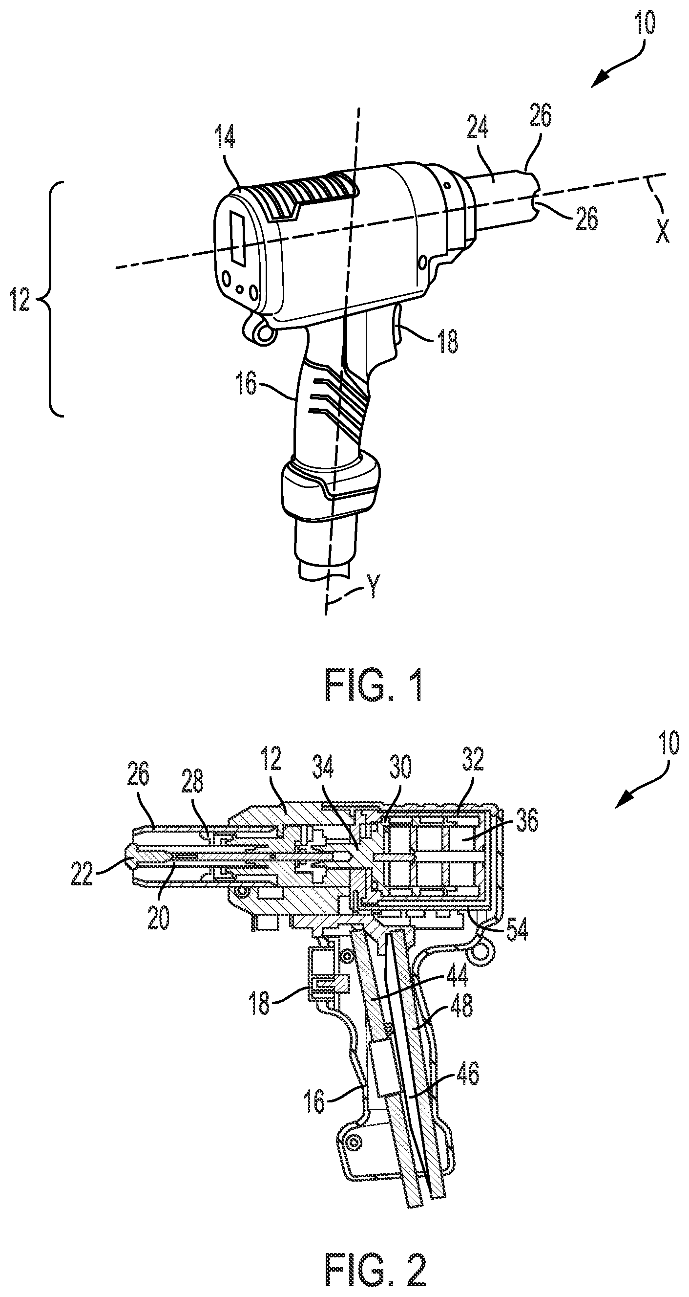 Patent US12564896 — Welding gun with a displacement measuring system — Figure 1