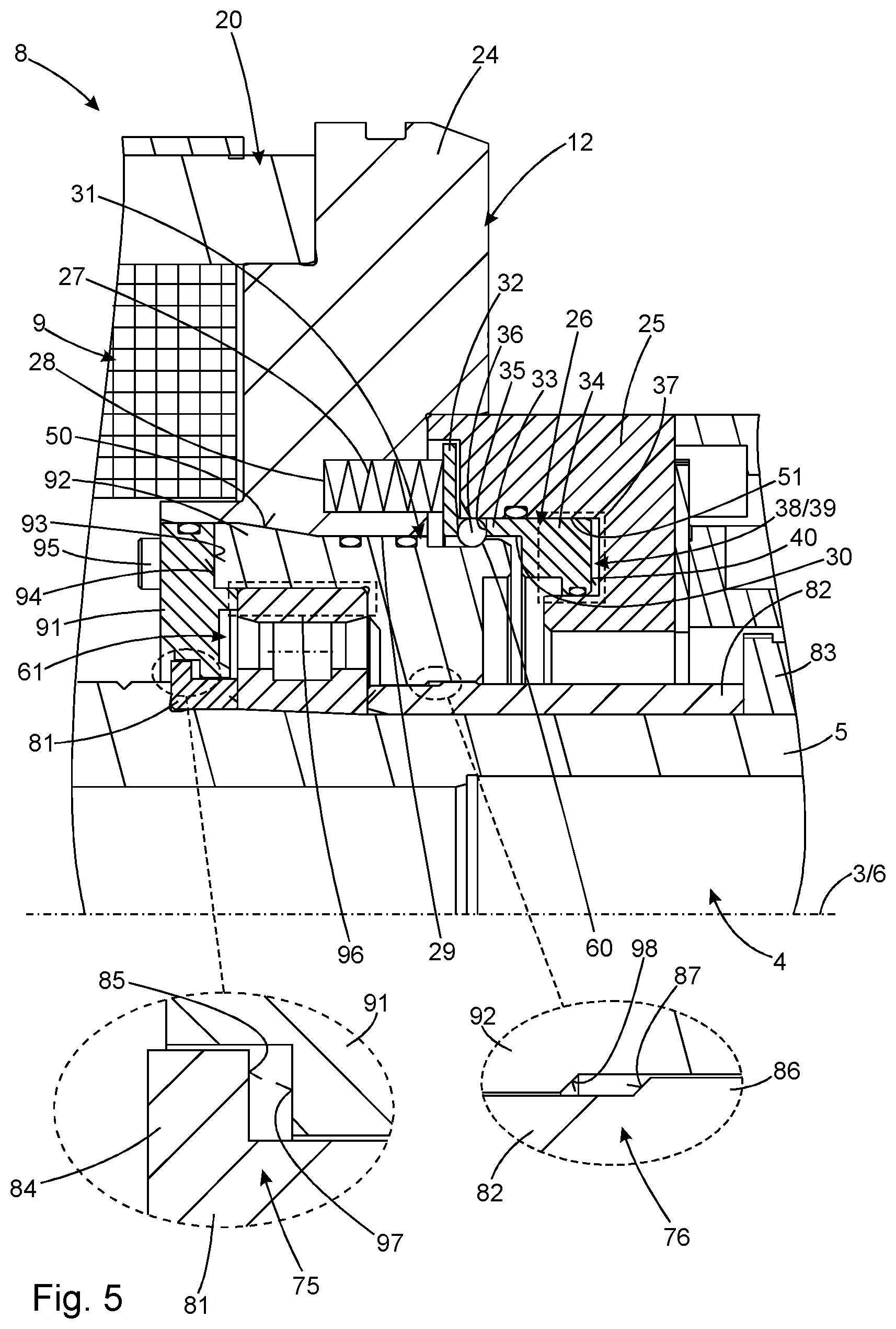 Patent US12564909 Figure 4 – Motor spindle