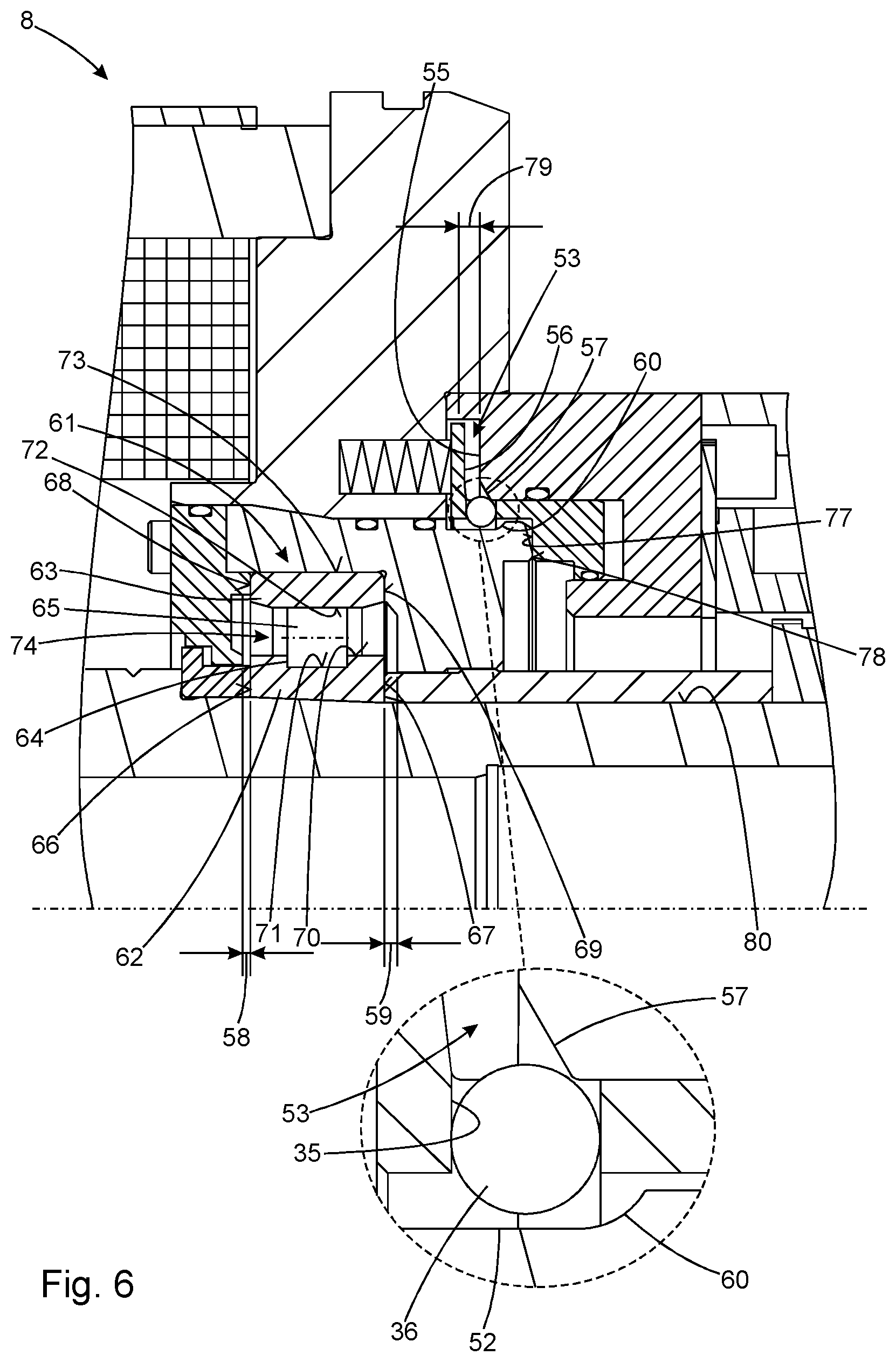 Patent US12564909 Figure 5 – Motor spindle