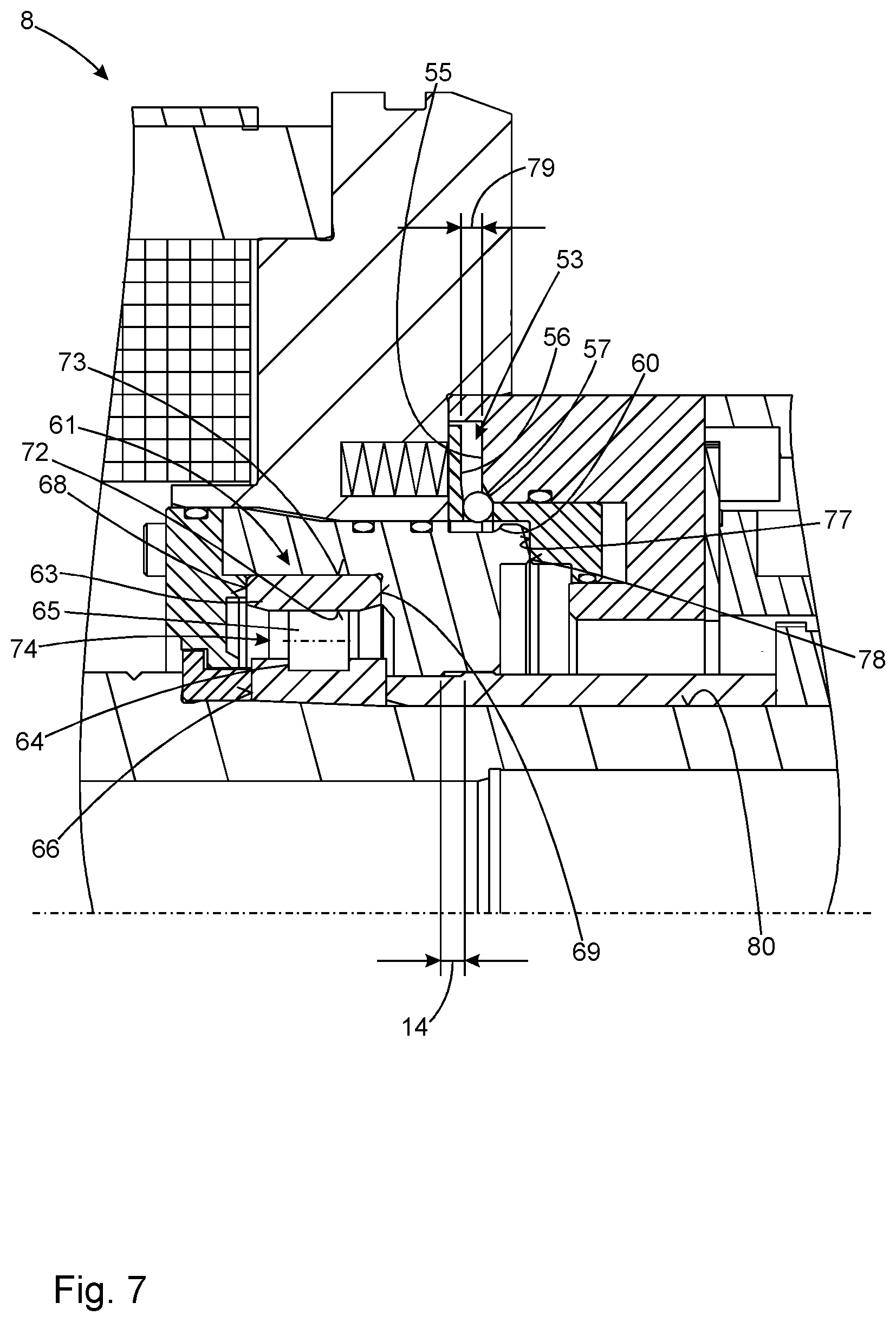 Patent US12564909 Figure 6 – Motor spindle