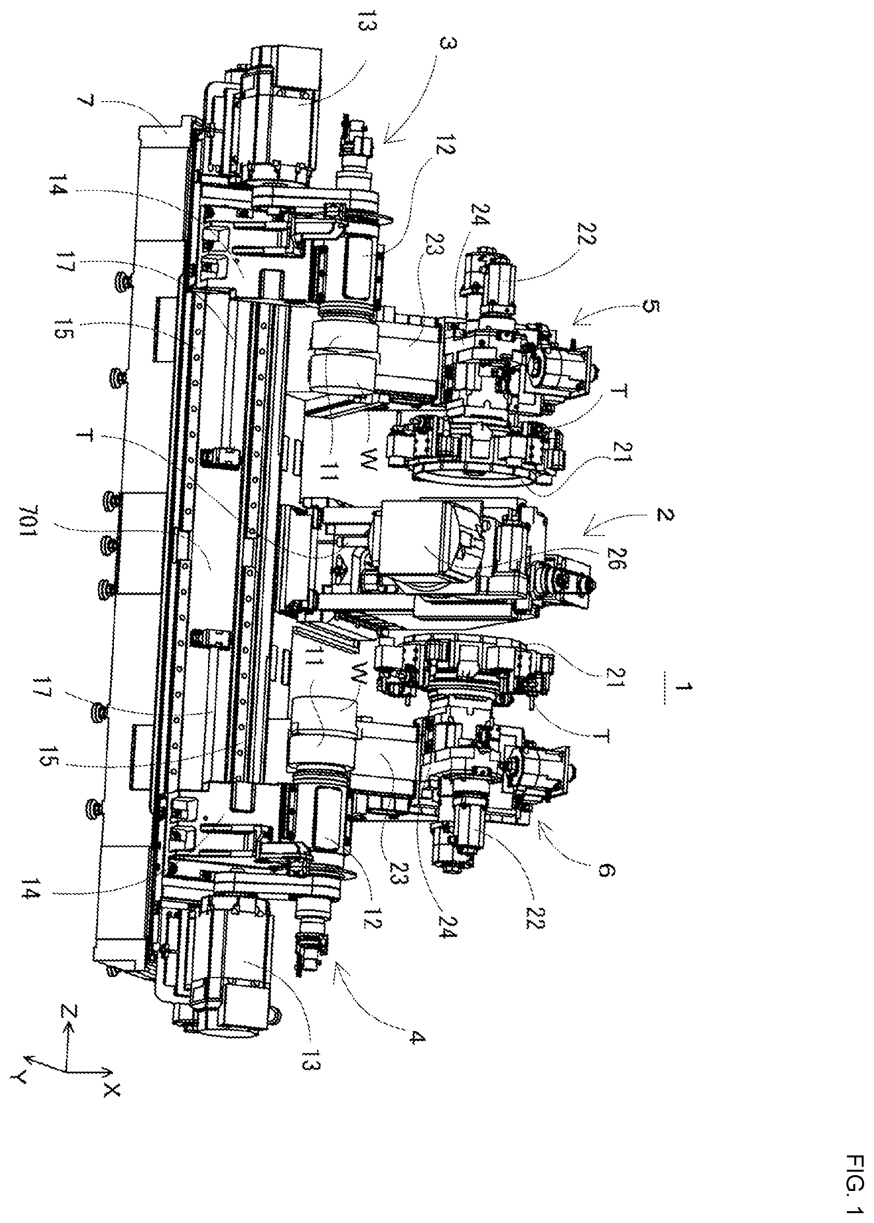 Patent US12564912 Figure 1 – Machine tool and control device for managing a usage time of a tool