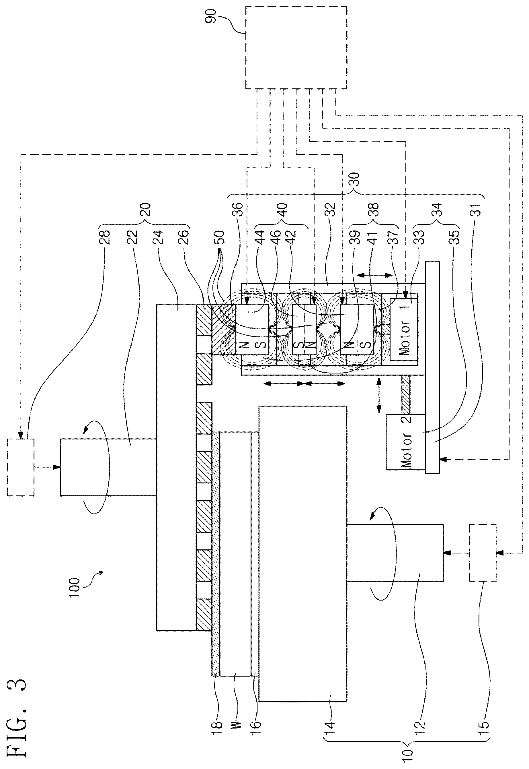 Patent US12564914 Figure 3 – Grinding apparatus and method for manufacturing semiconductor device using the same