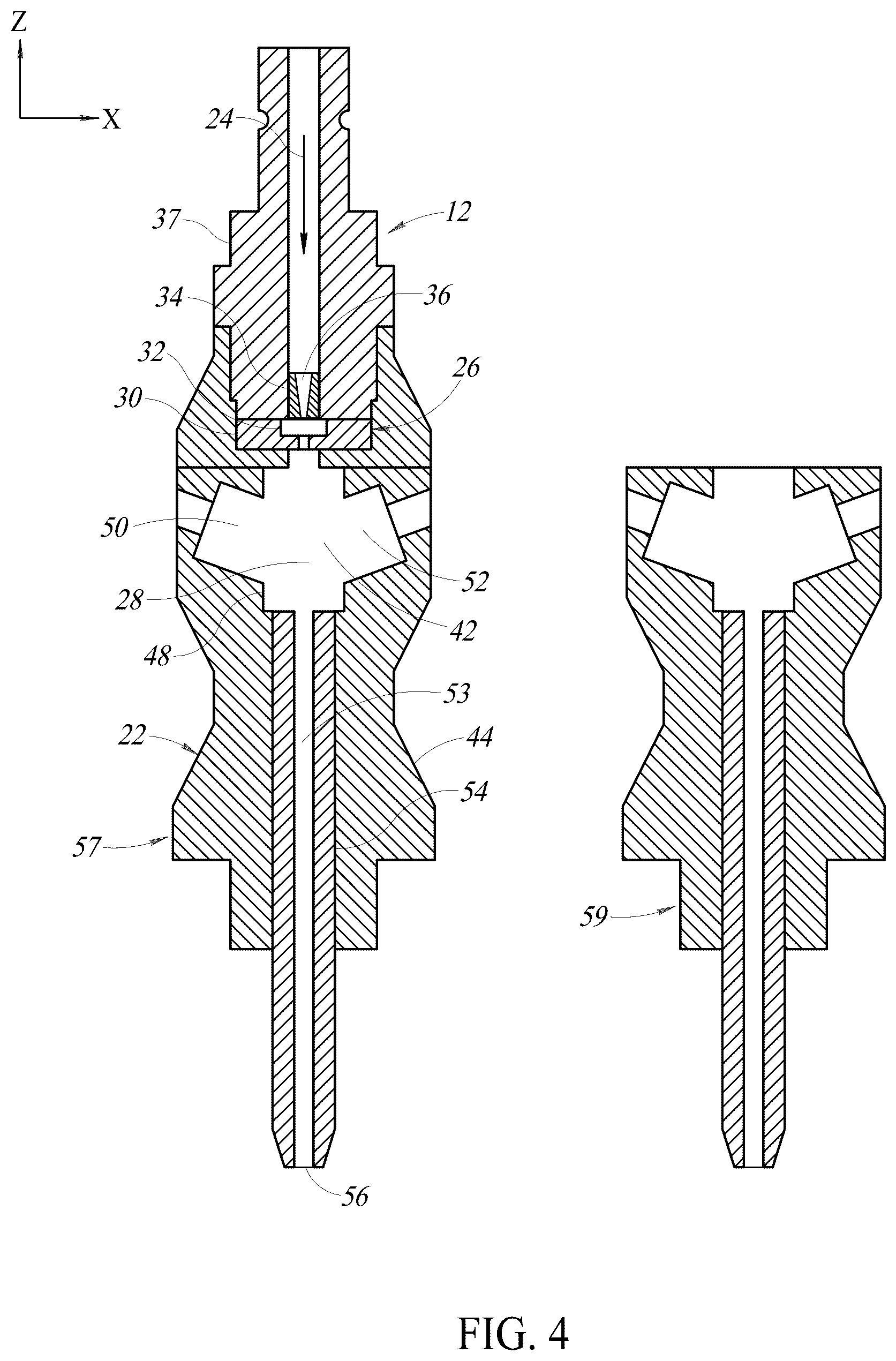 Patent US12564915 Figure 4 – Abrasive fluid jet with recycling system for abrasives and methods of use of same
