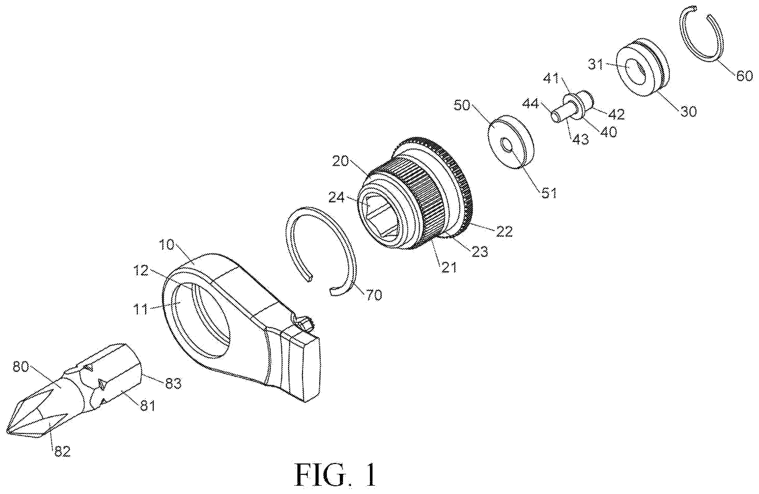 Patent US12564922 Figure 1 – Ratchet wrench structure