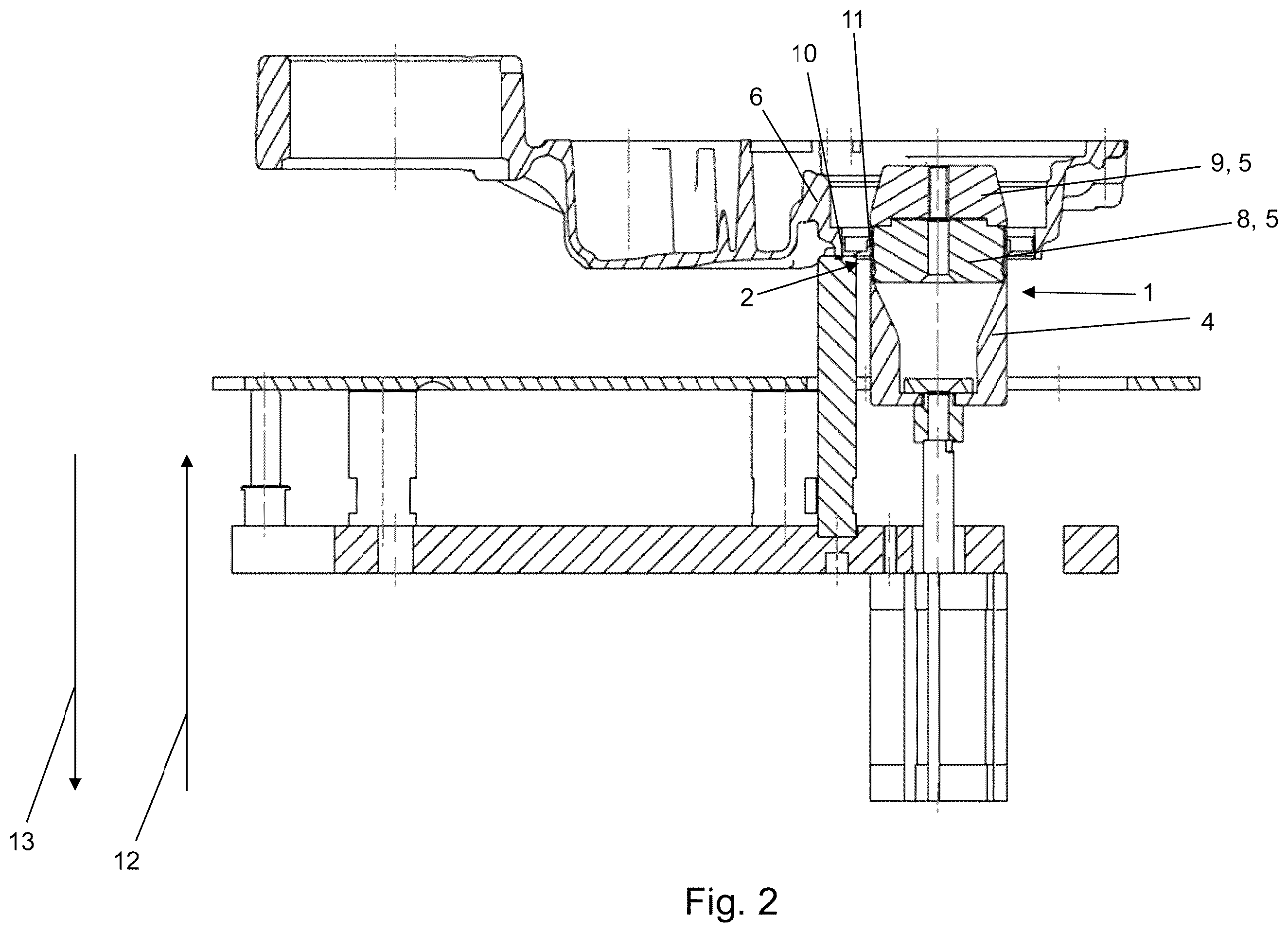 Patent US12564923 Figure 2 – Mounting tool for positioning a shaft sealing ring on a shaft and method for producing a shaft seal