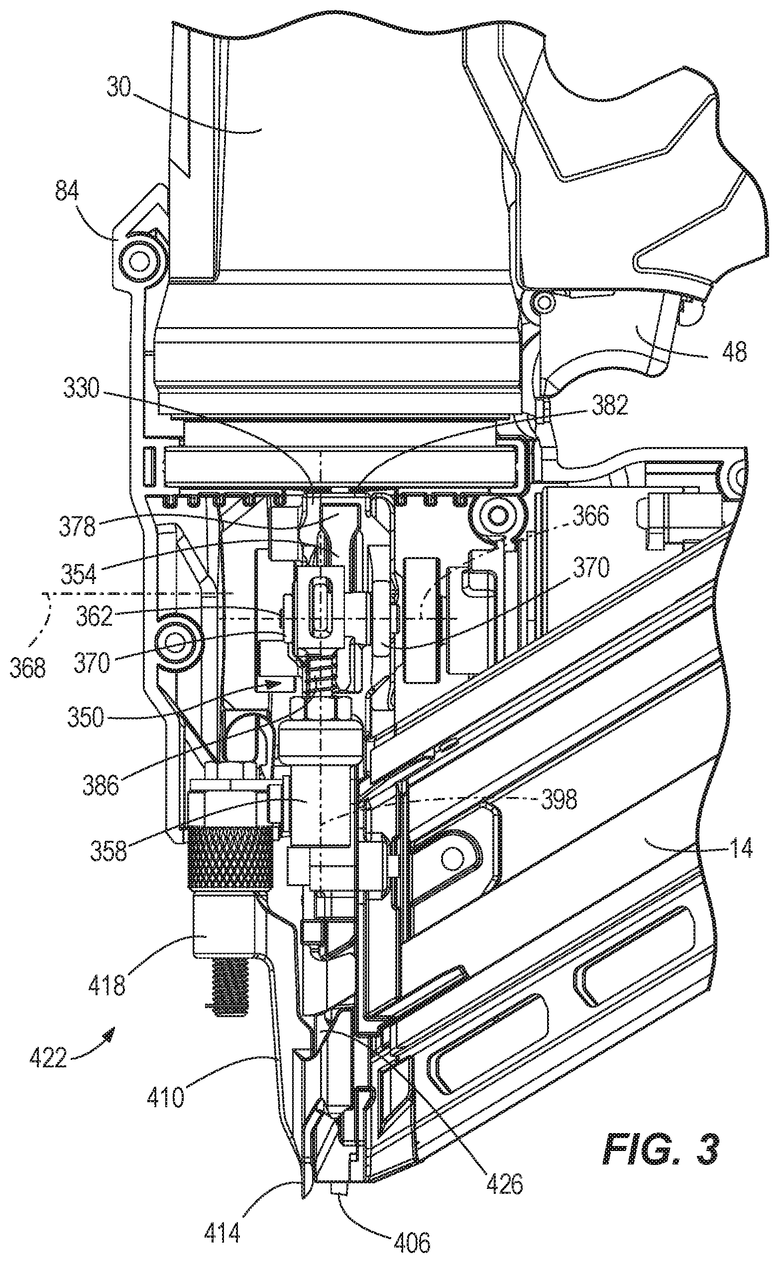 Patent US12564925 Figure 3 – Gas spring-powered fastener driver
