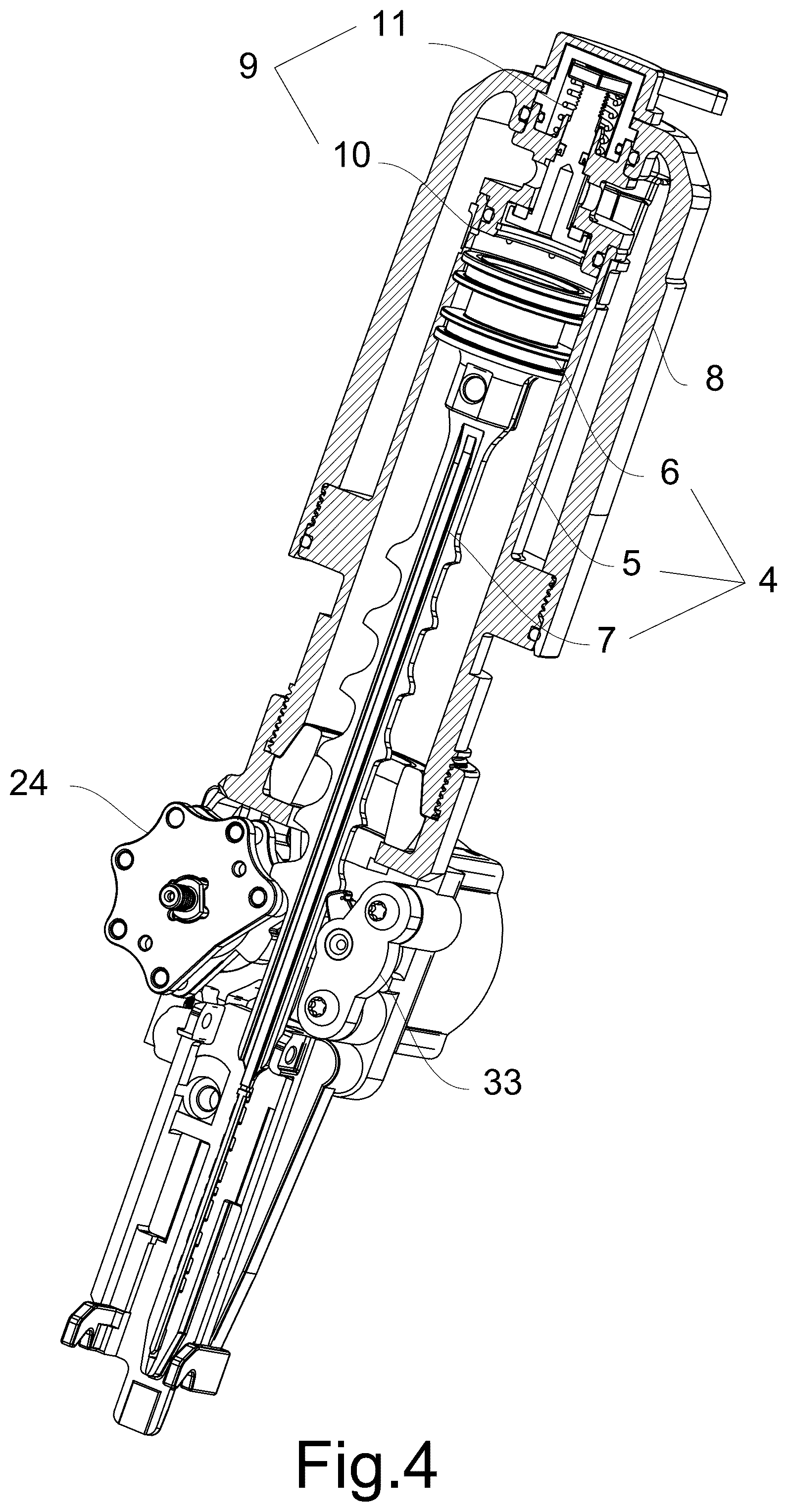 Patent US12564926 Figure 4 – Output energy adjustable gas spring fastener drive tool