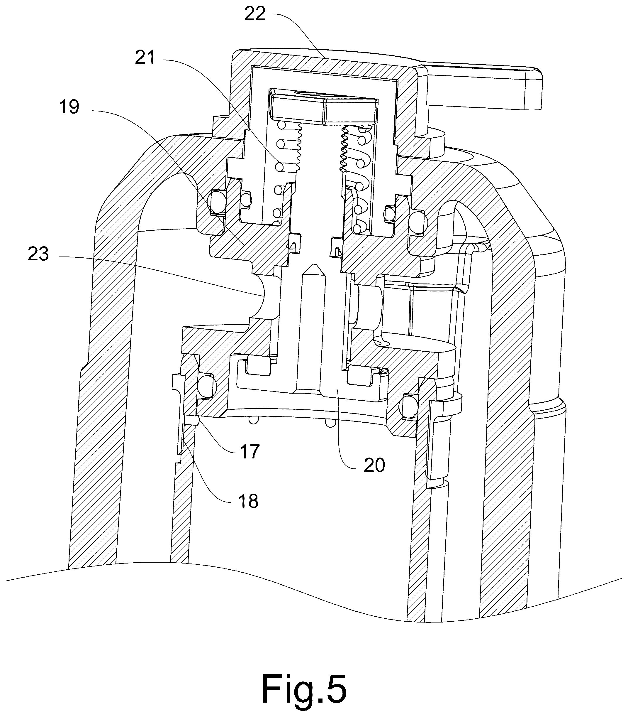 Patent US12564926 Figure 5 – Output energy adjustable gas spring fastener drive tool