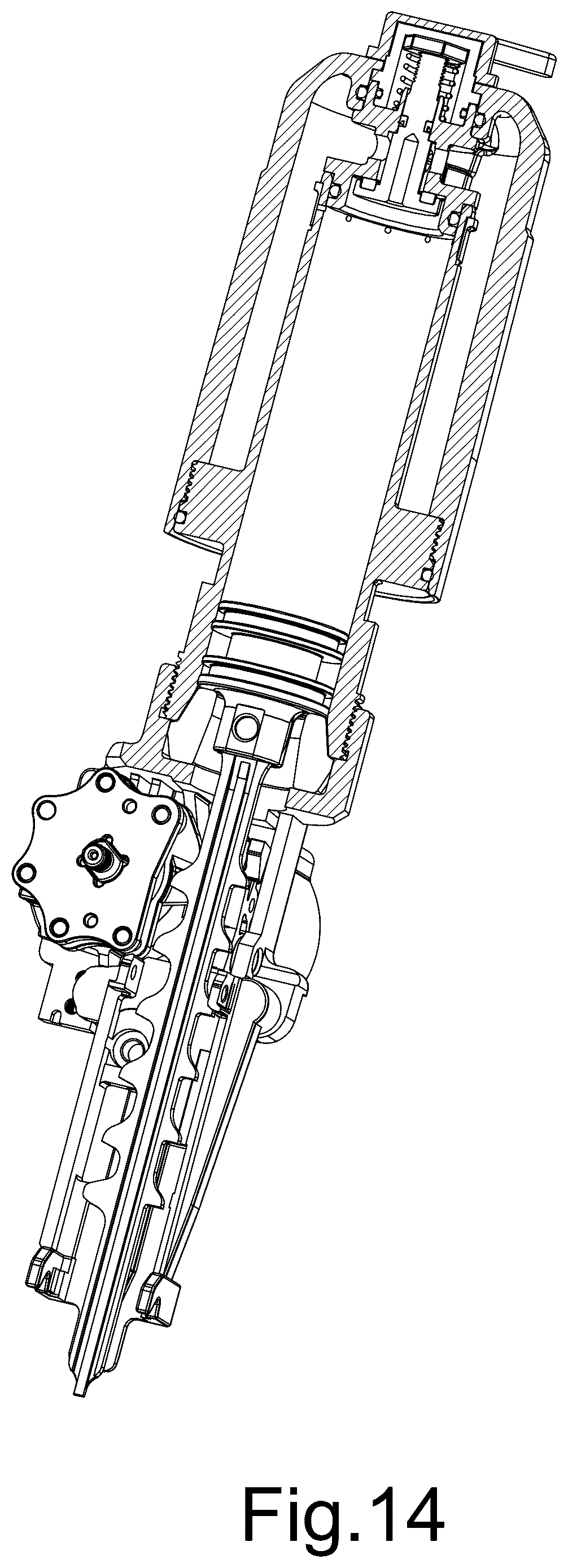 Patent US12564926 Figure 14 – Output energy adjustable gas spring fastener drive tool