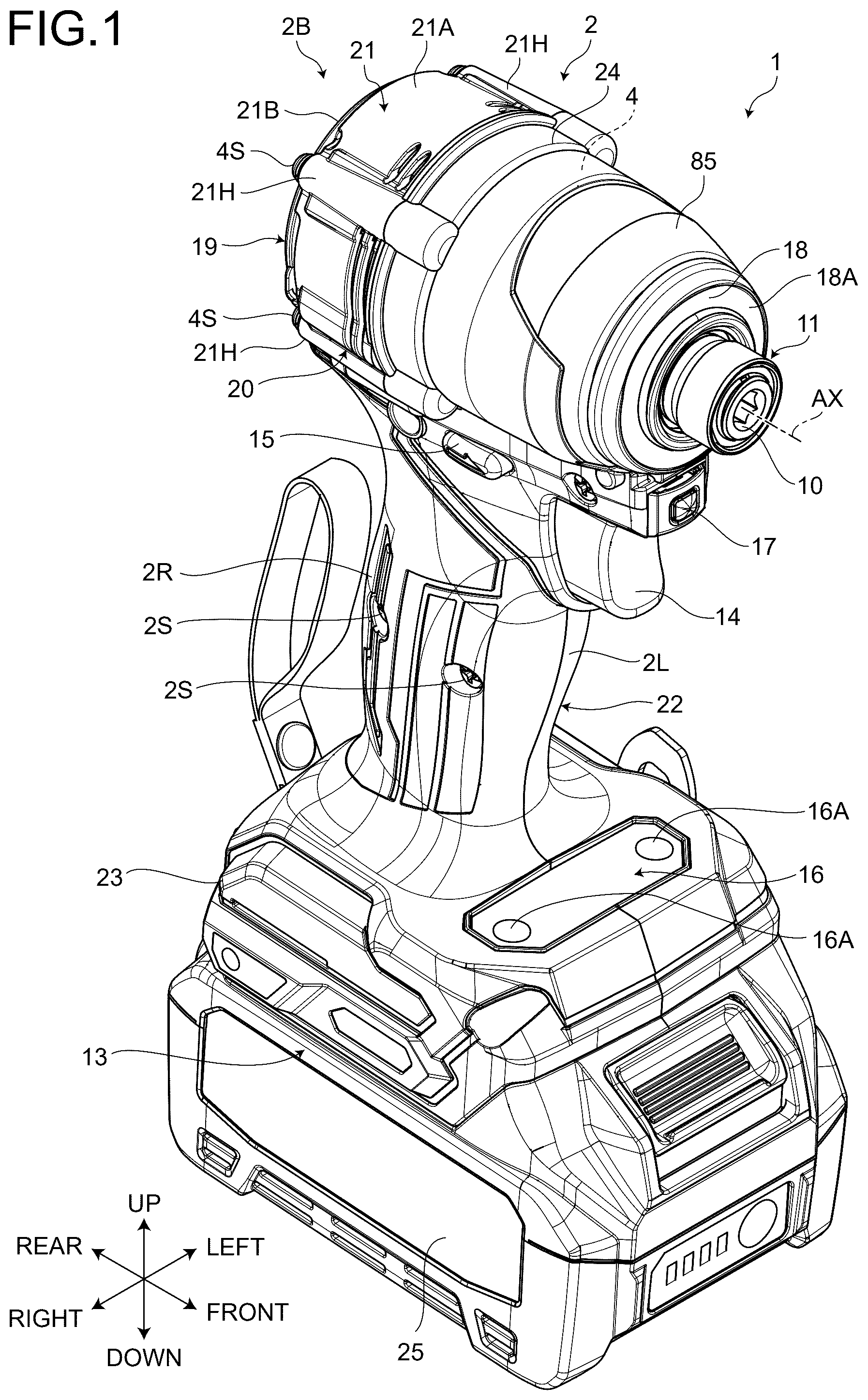 Patent US12564931 Figure 1 – Power tool