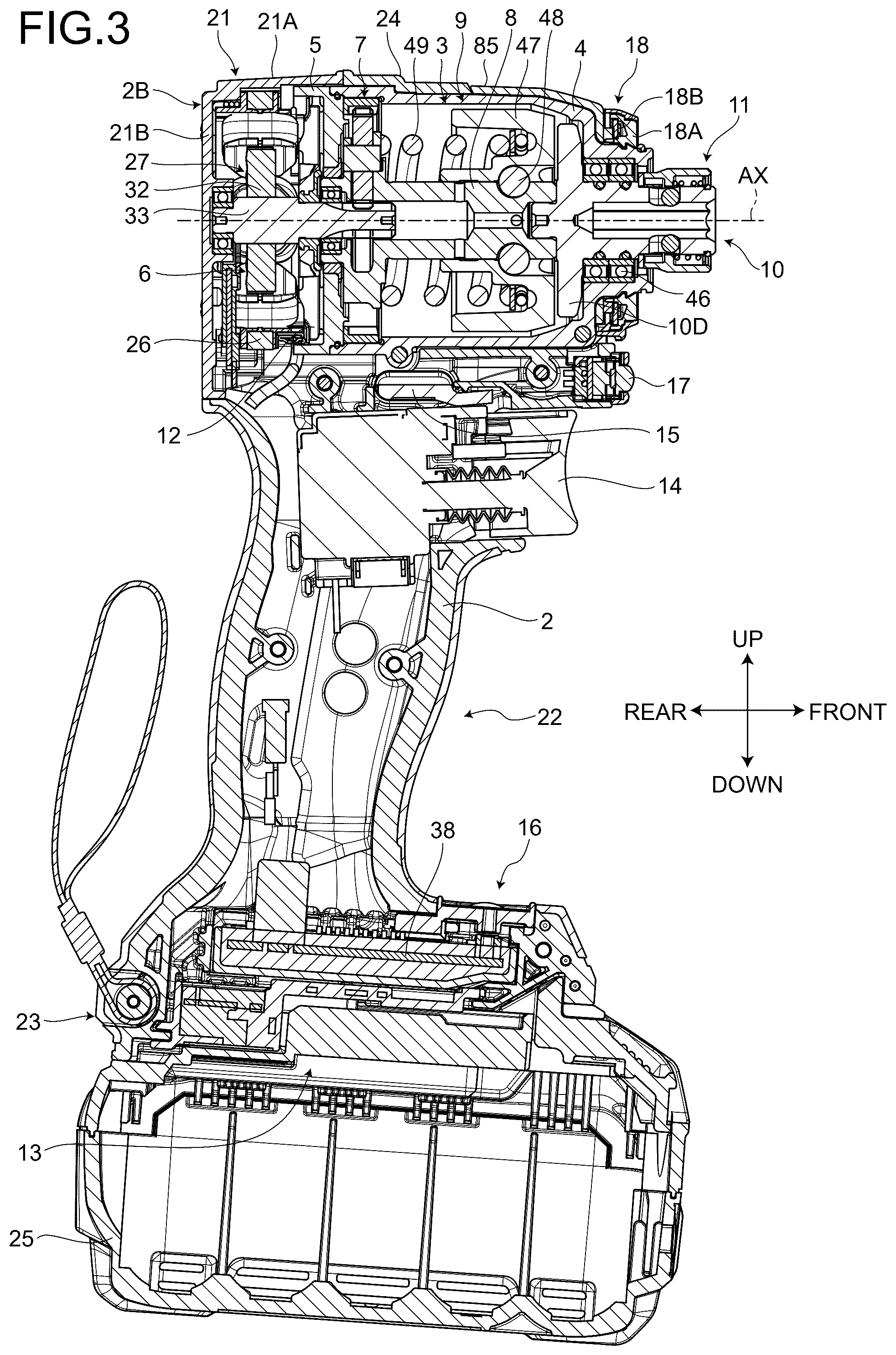 Patent US12564931 Figure 3 – Power tool