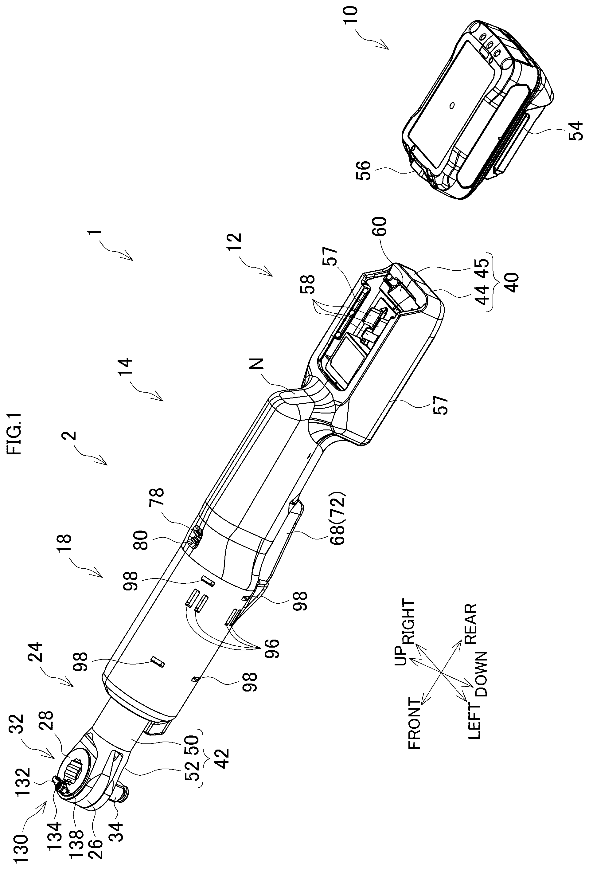 Patent US12564932 Figure 1 – Ratchet wrench