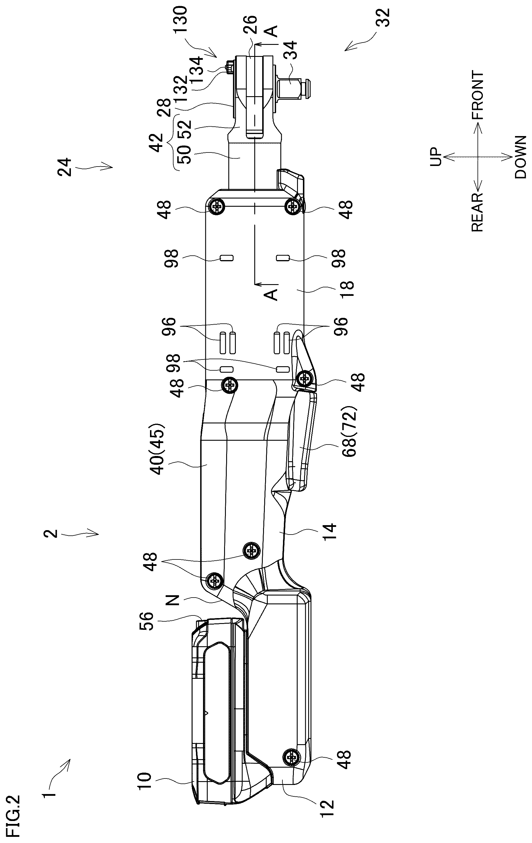 Patent US12564932 Figure 2 – Ratchet wrench