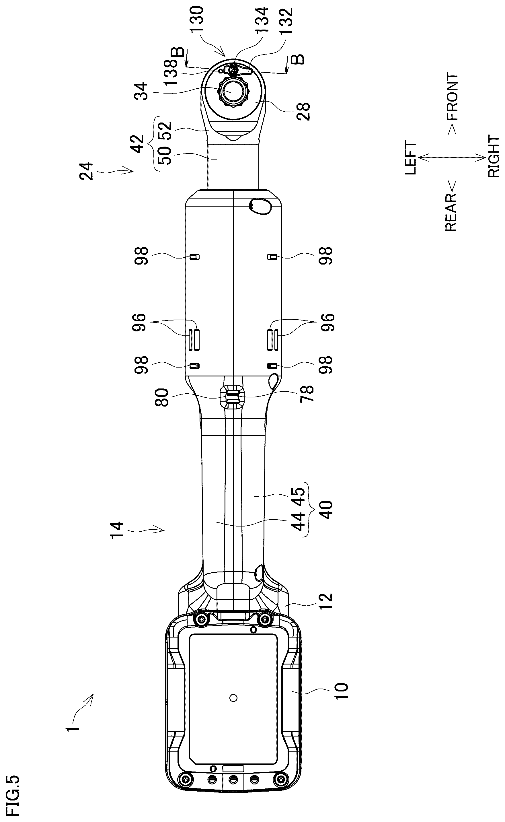 Patent US12564932 Figure 5 – Ratchet wrench