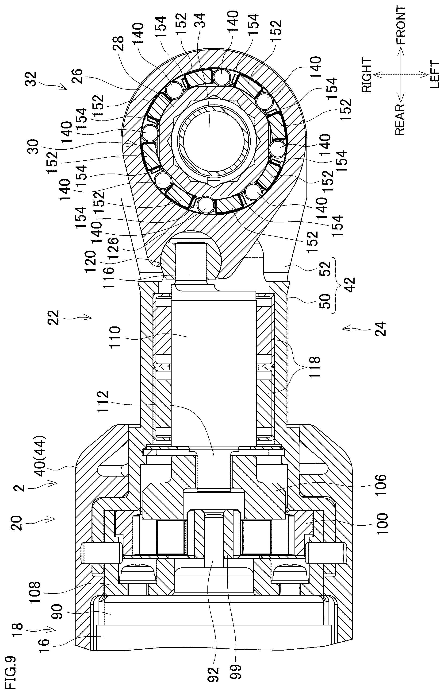 Patent US12564932 Figure 9 – Ratchet wrench