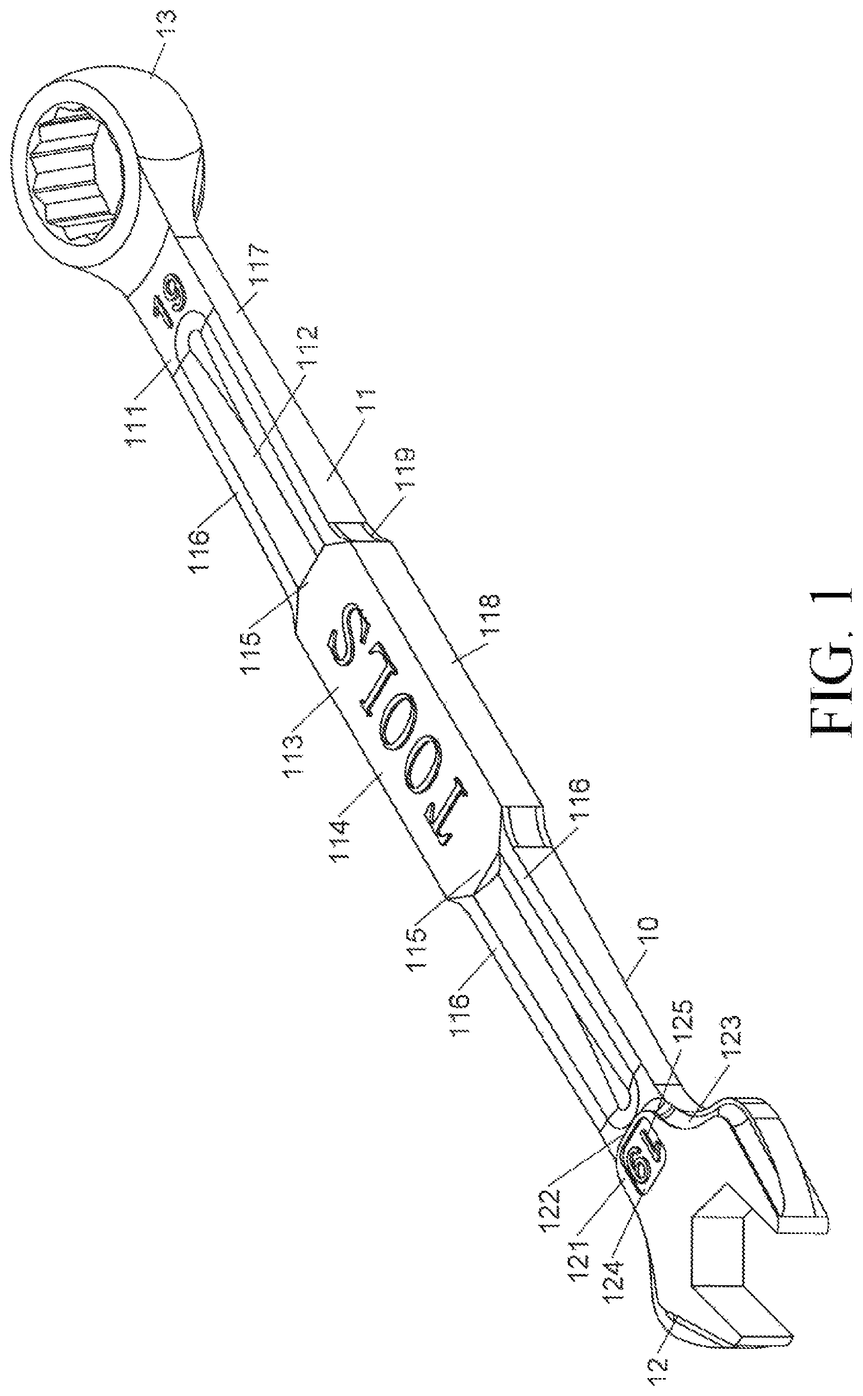 Patent US12564933 Figure 1 – Wrench structure