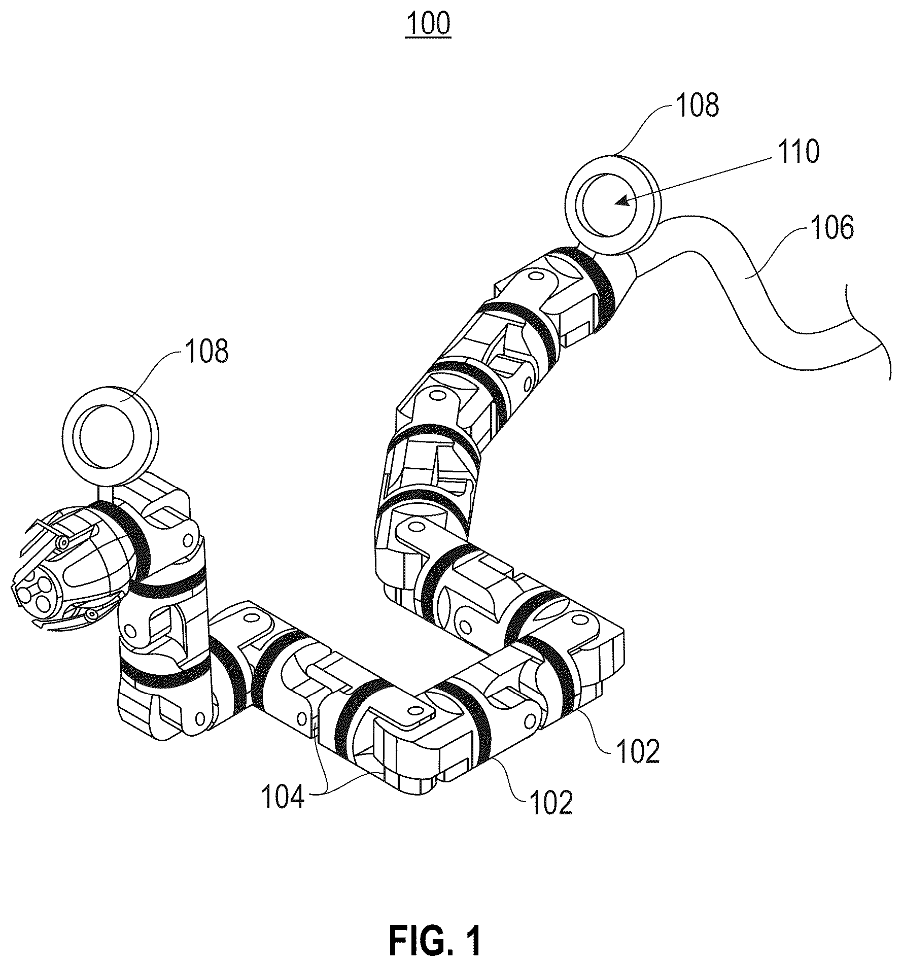 Patent US12564939 Figure 1 – Swarm snake robots' collaboration for controlling ropes