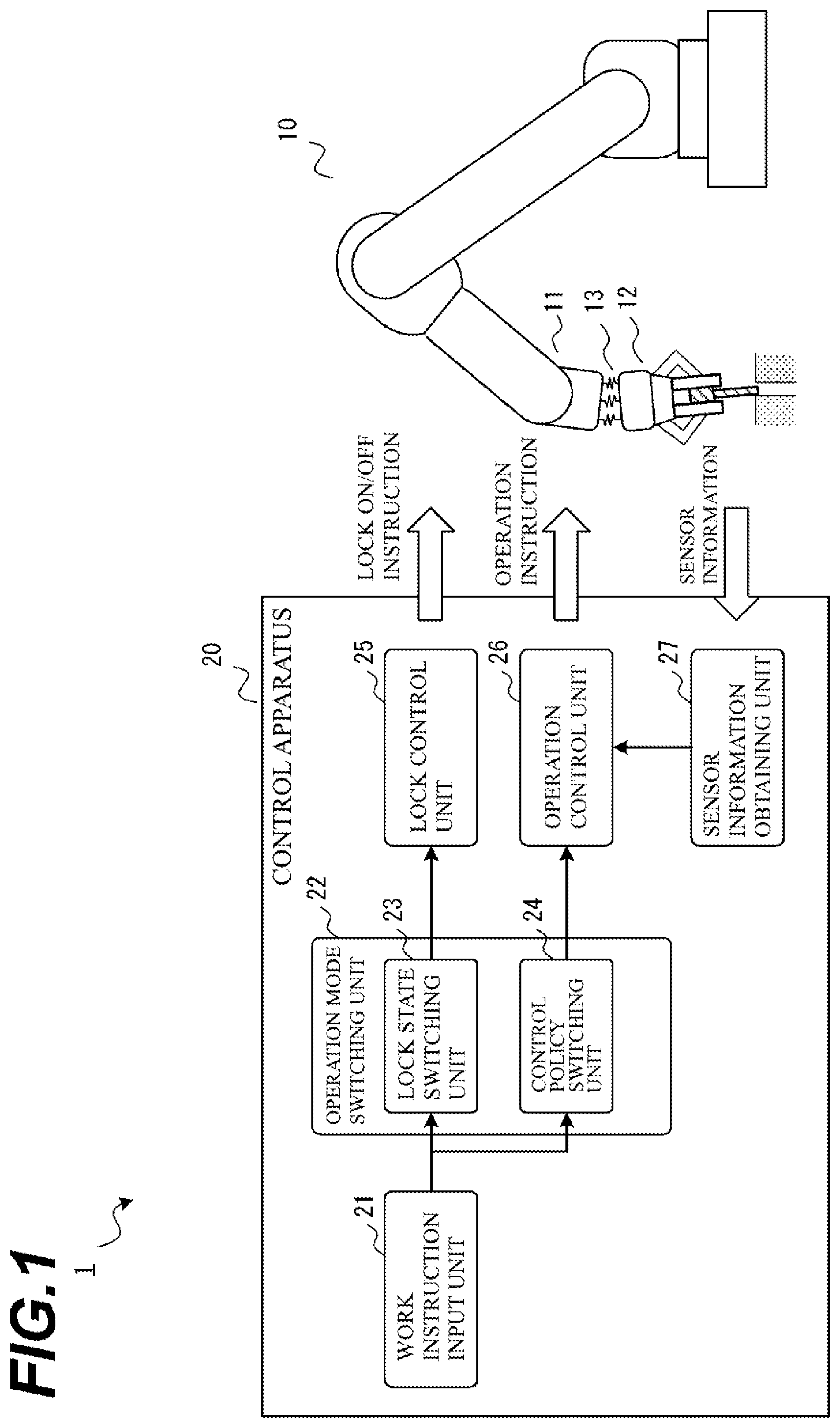 Patent US12564942 Figure 1 – Control device, robot system, and robot control method