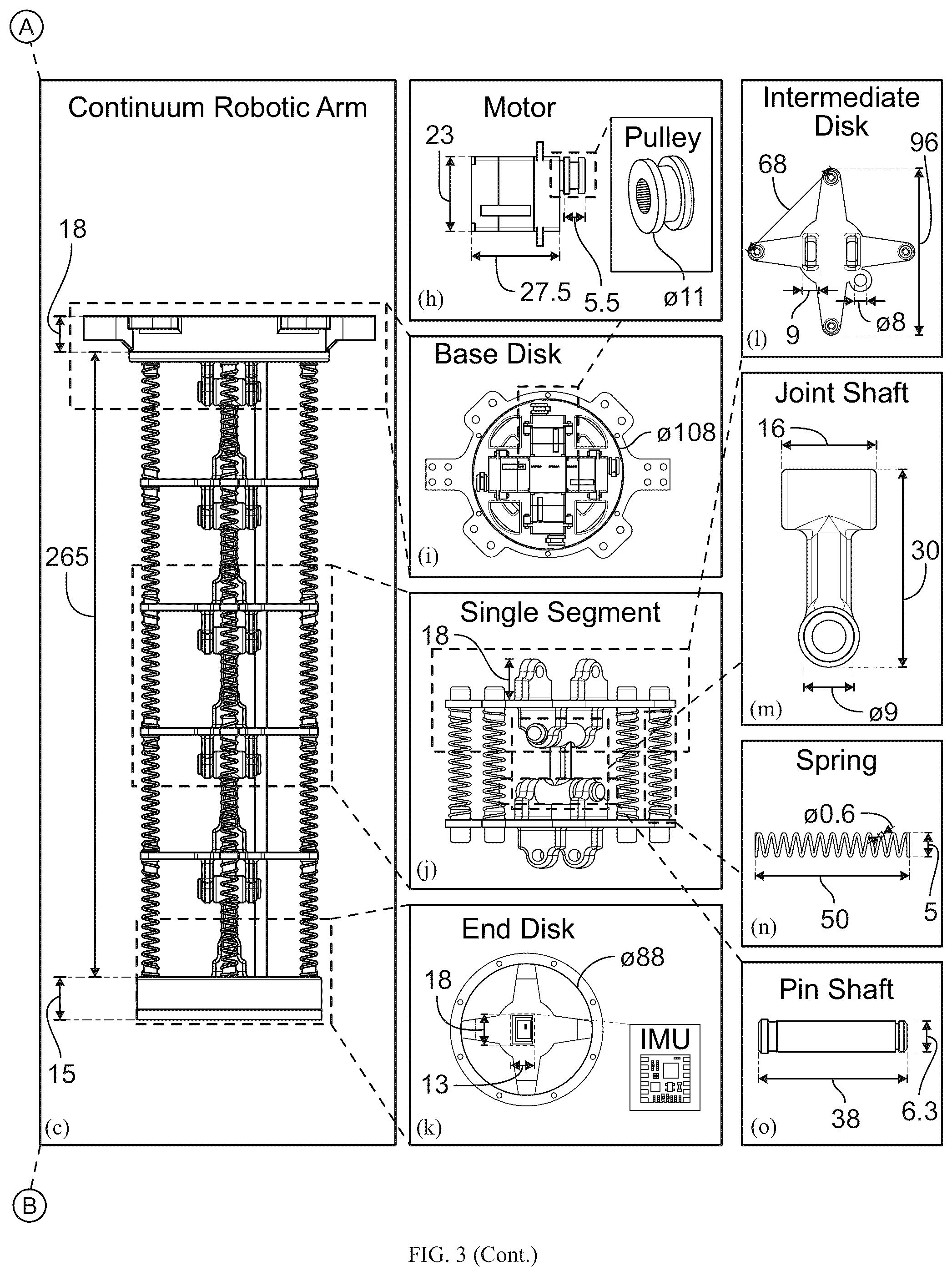 Patent US12564943 Figure 6 – Aerial continuum manipulator with kinematics for variable loading and minimal tendon-slacking