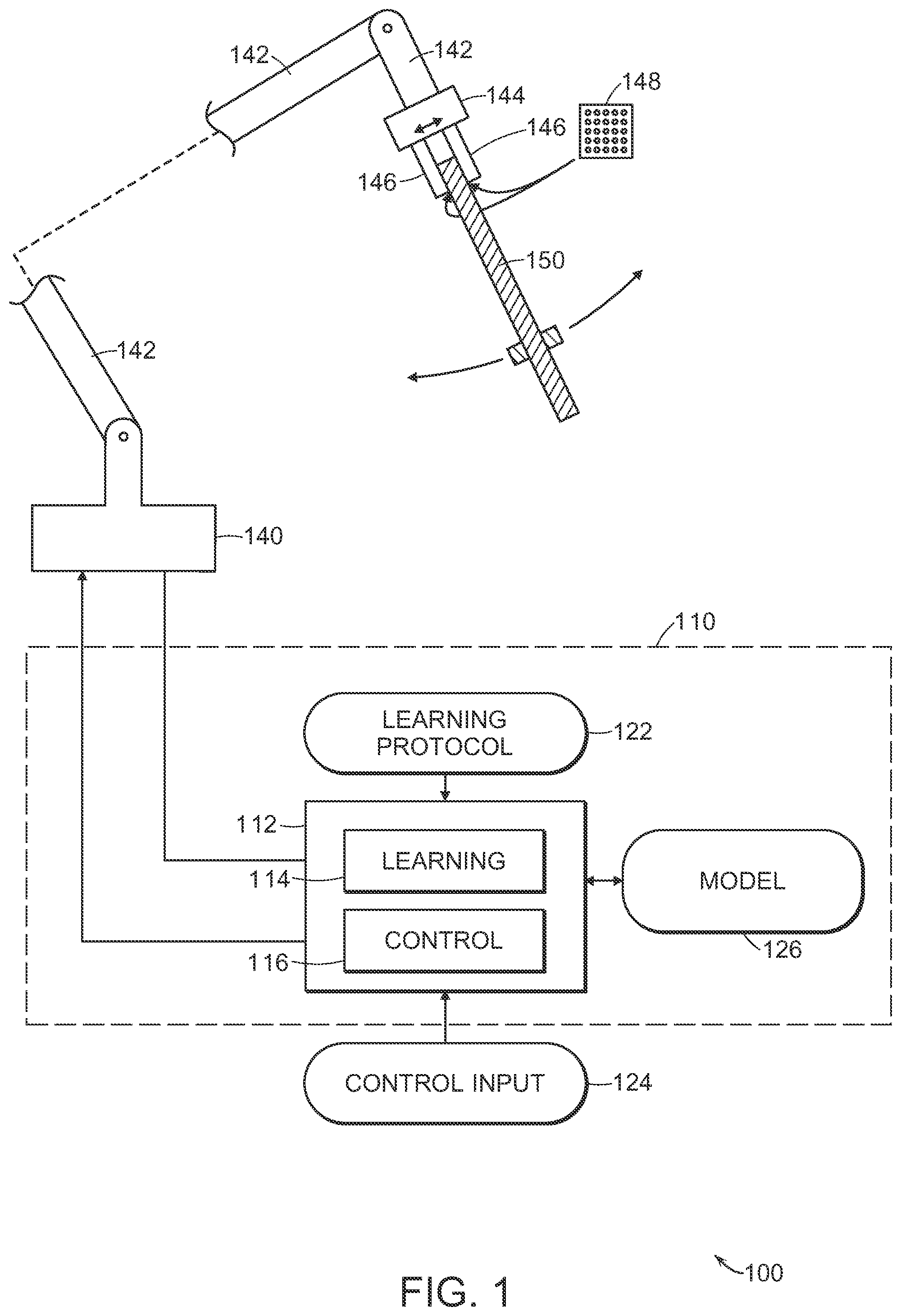 Patent US12564953 Figure 1 – Learning physical features from tactile robotic exploration