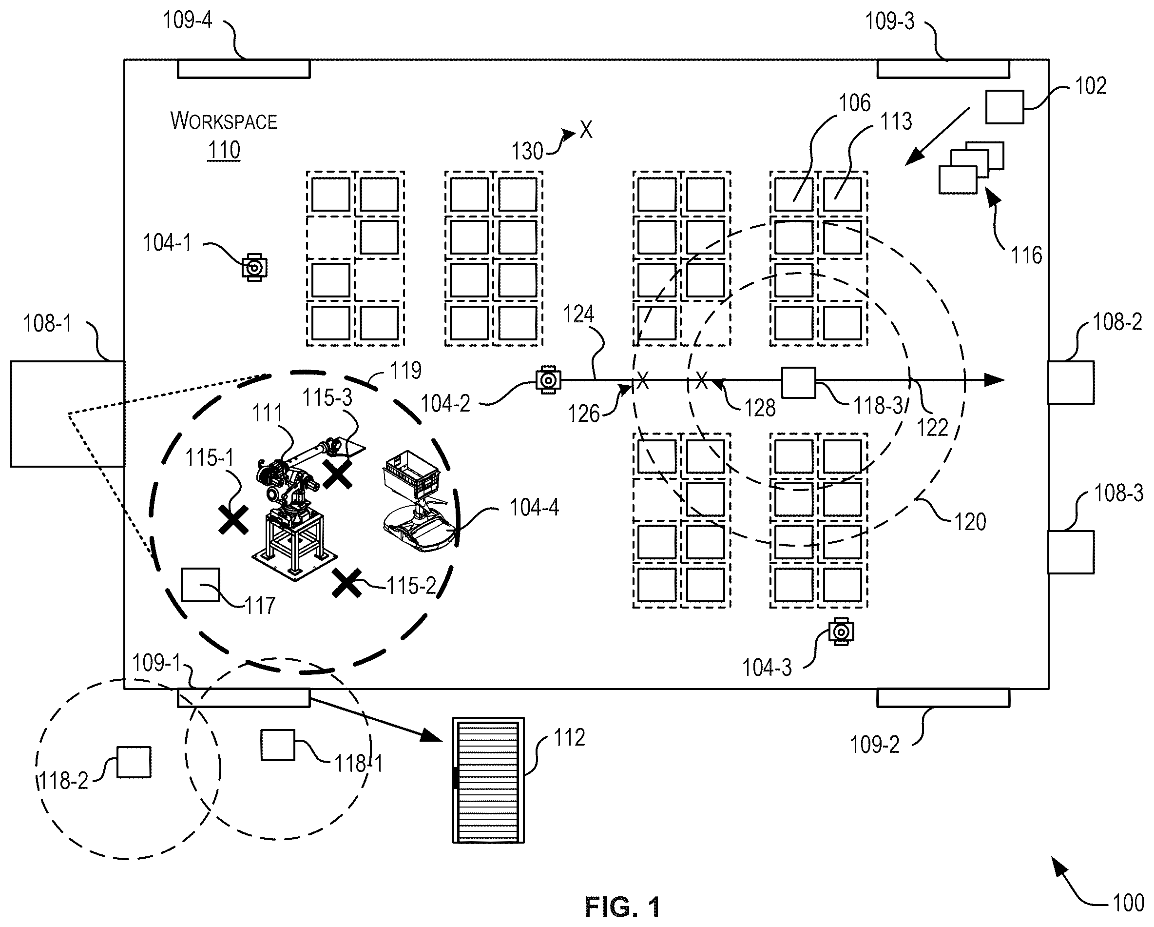 Patent US12564959 — Controlling robotic devices based on proximity detection — Figure 1