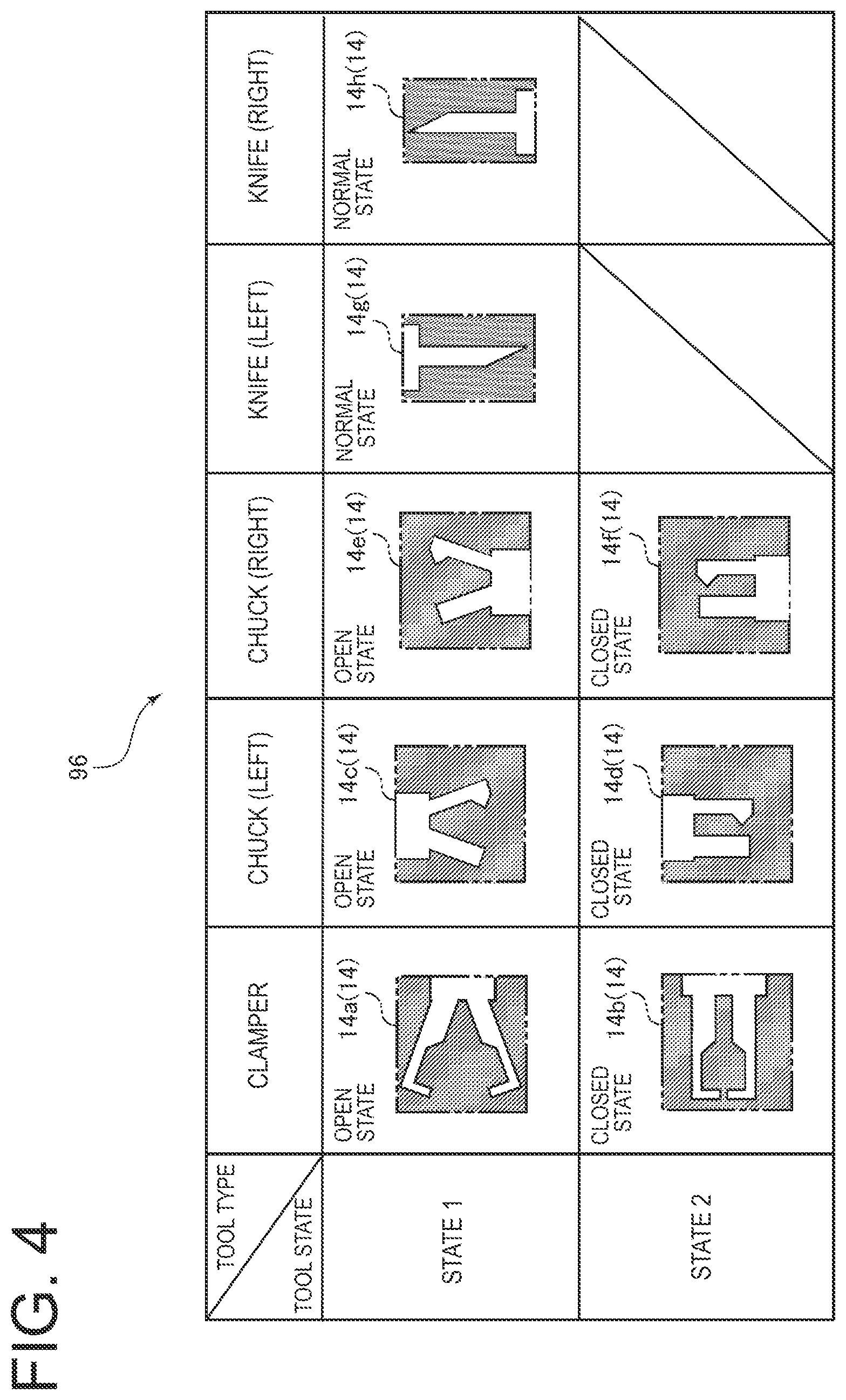 Patent US12564966 Figure 4 – Tool checking device, storage device storing tool checking program, and tool checking method for robot arm