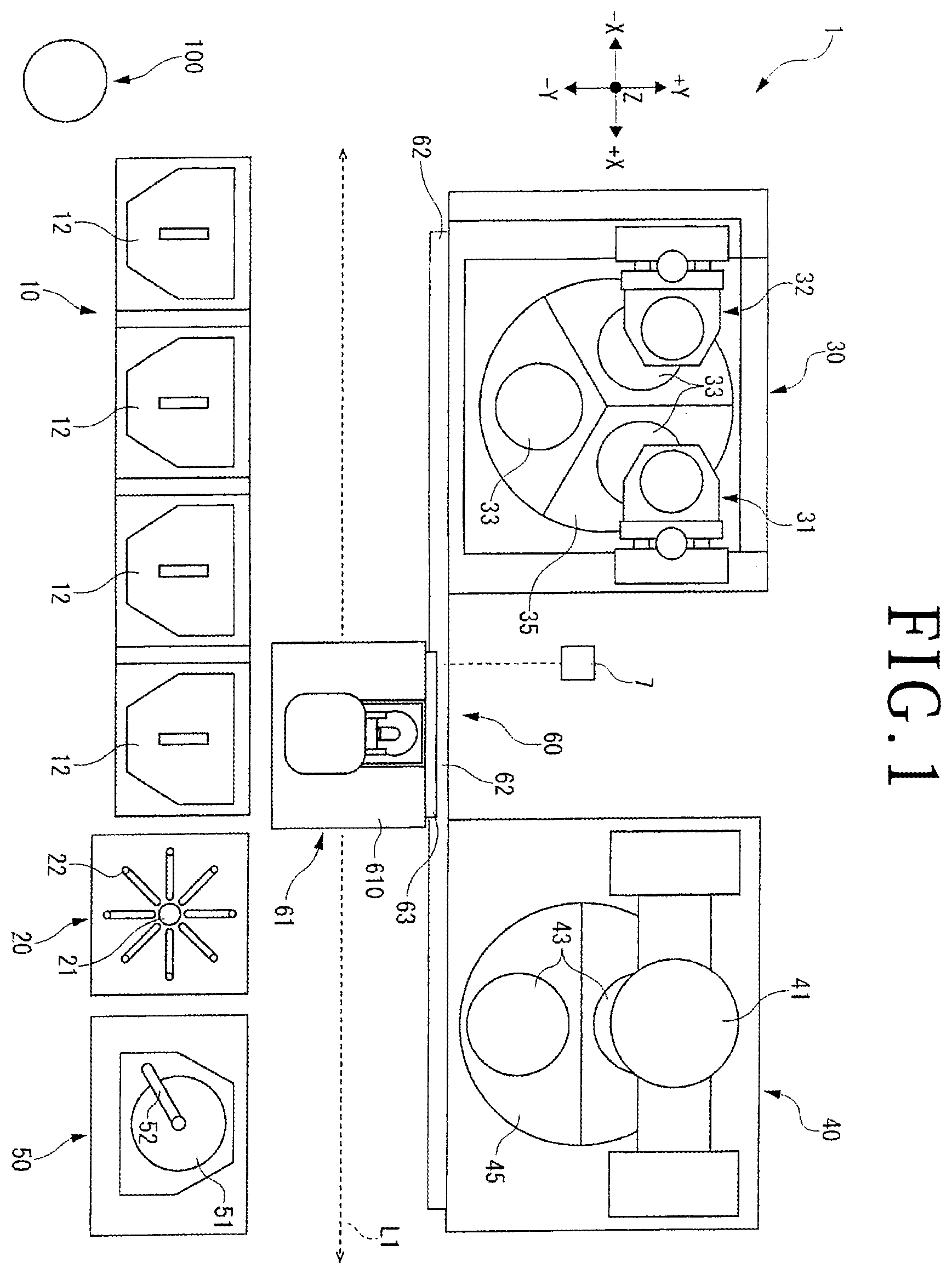 Patent US12564970 Figure 1 – Transfer apparatus
