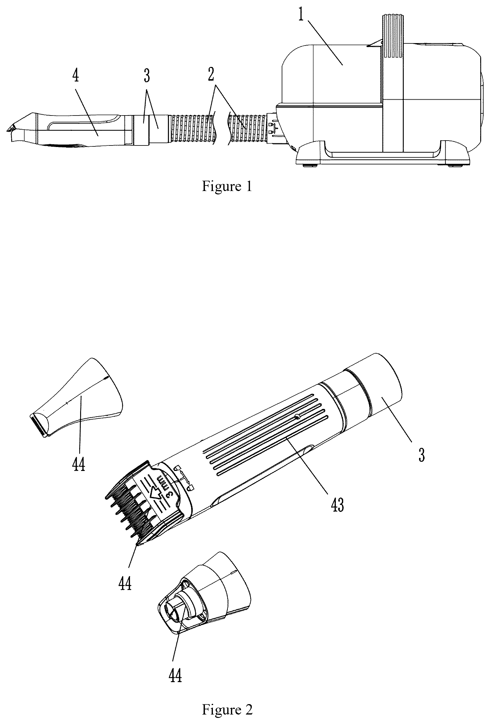 Patent US12564976 Figure 1 – Handheld electric pet trimming device