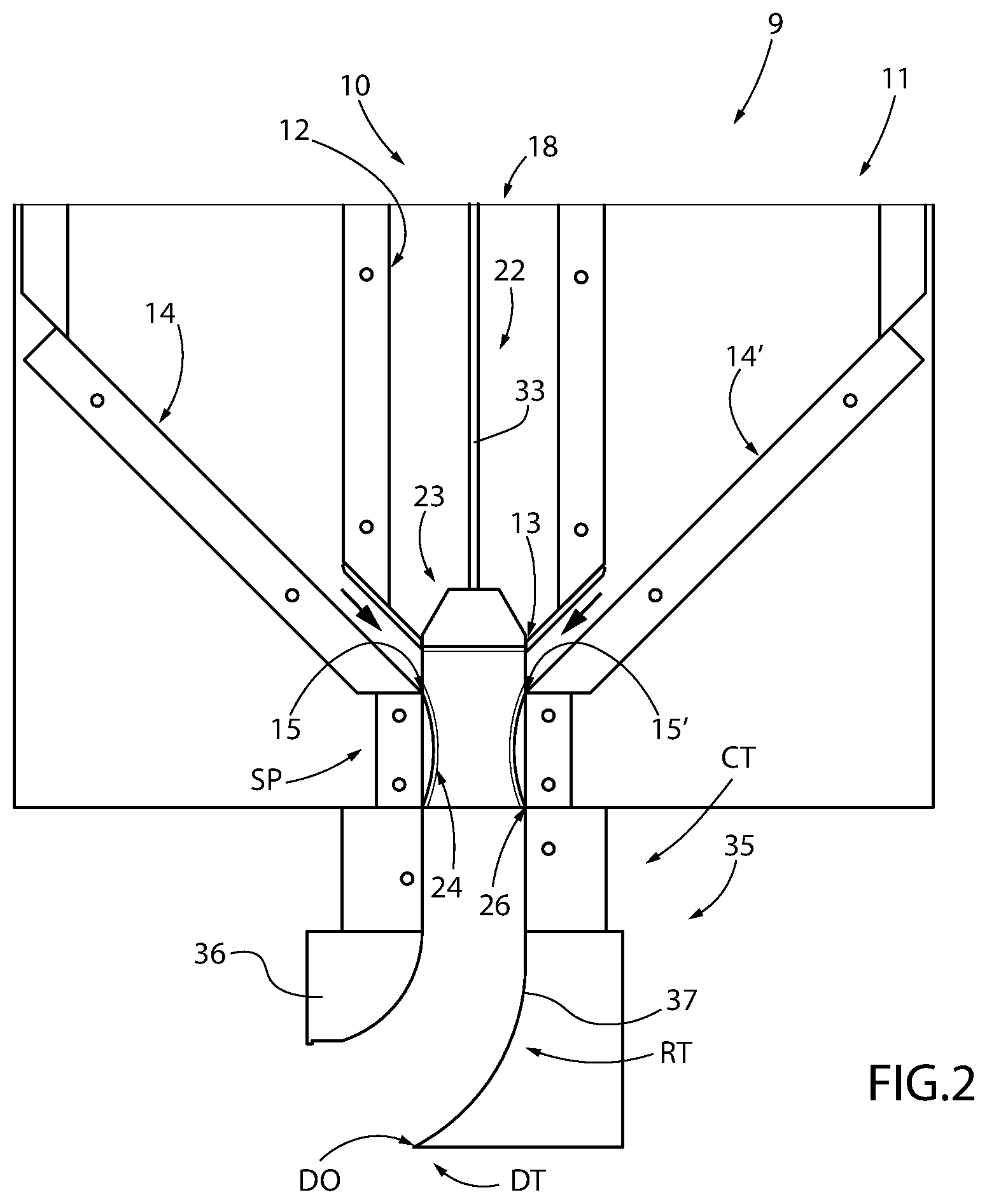Patent US12564982 Figure 2 – Compacting machine and plant for manufacturing ceramic articles