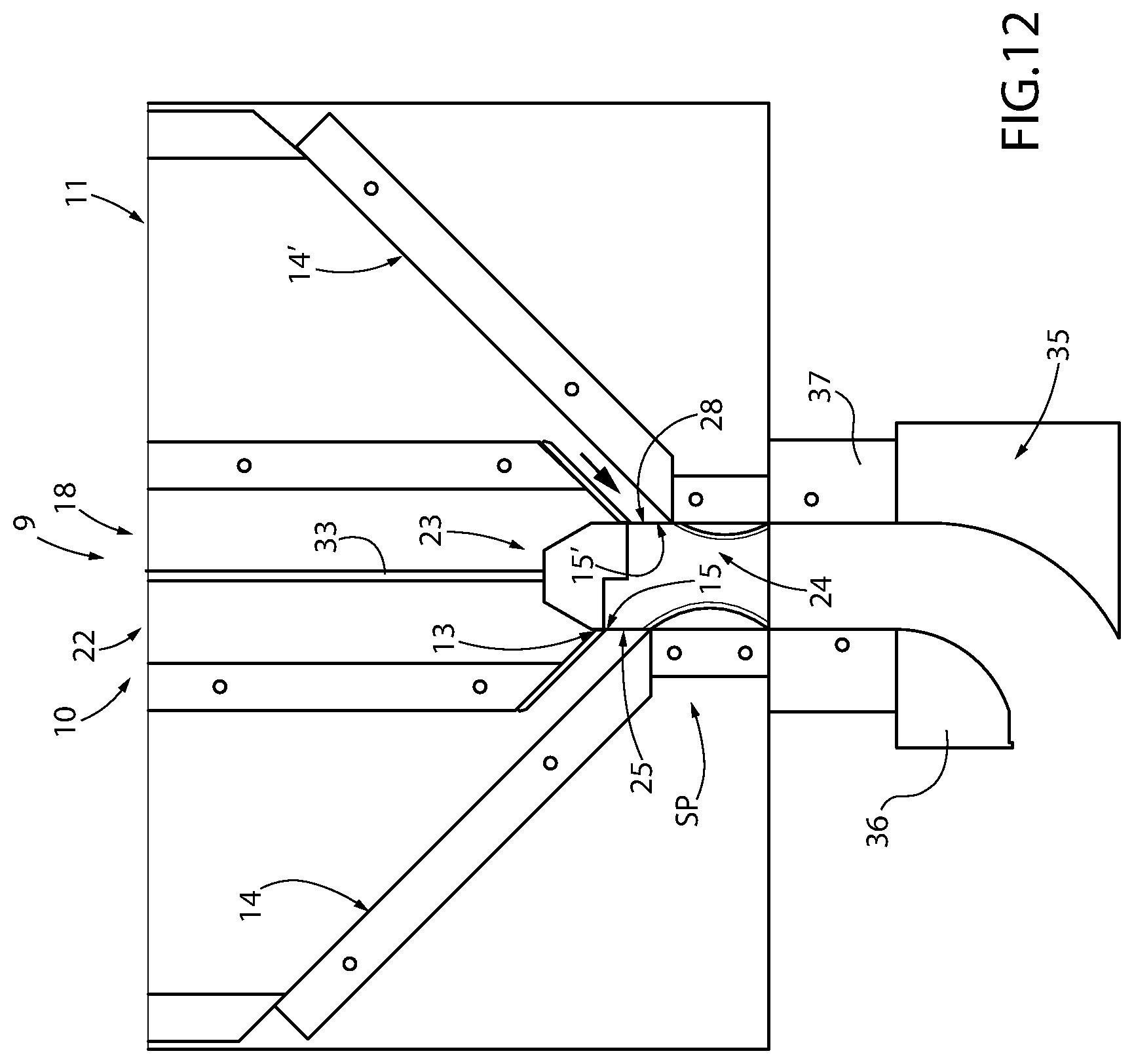 Patent US12564982 Figure 12 – Compacting machine and plant for manufacturing ceramic articles