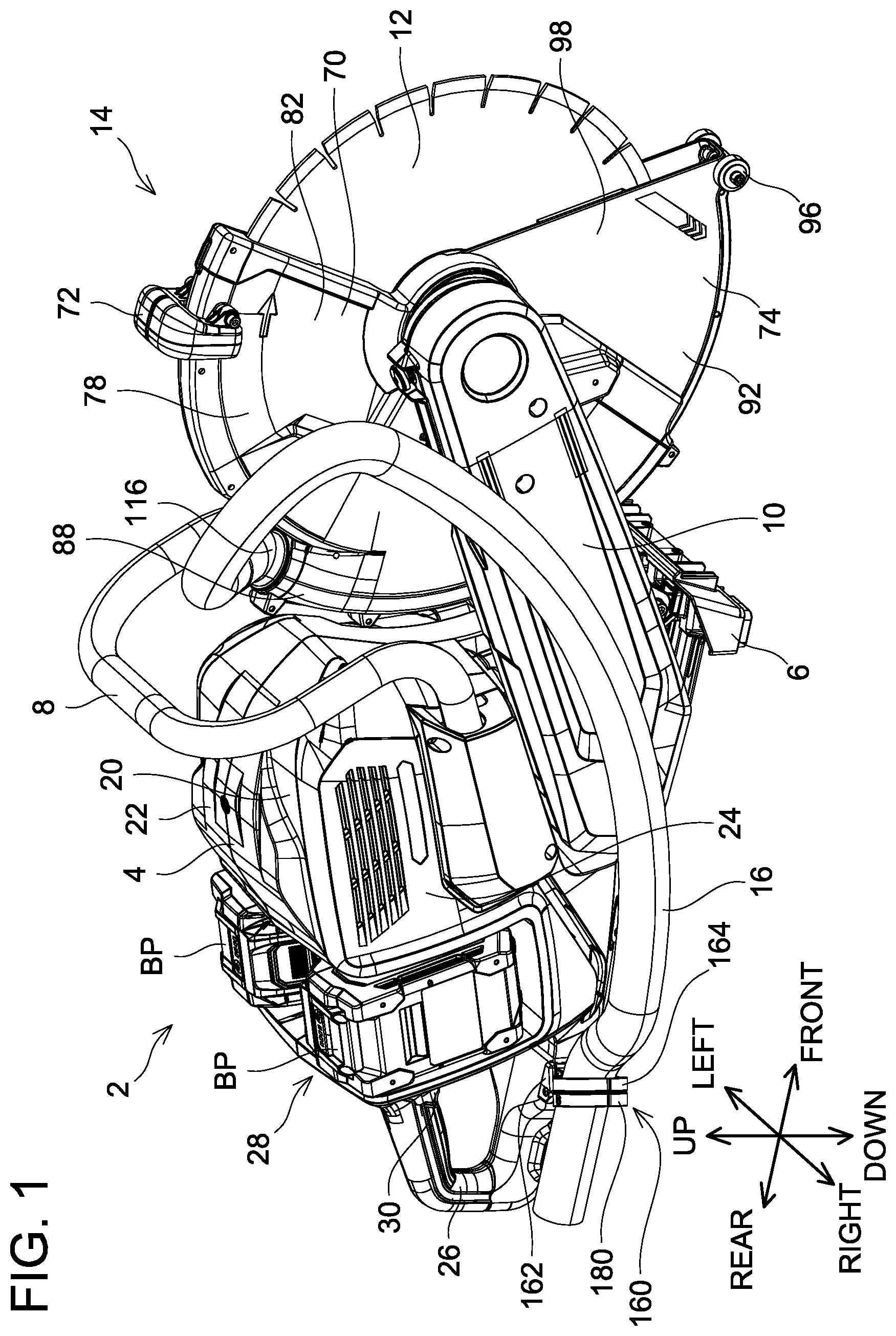 Patent US12564985 Figure 1 – Working machine