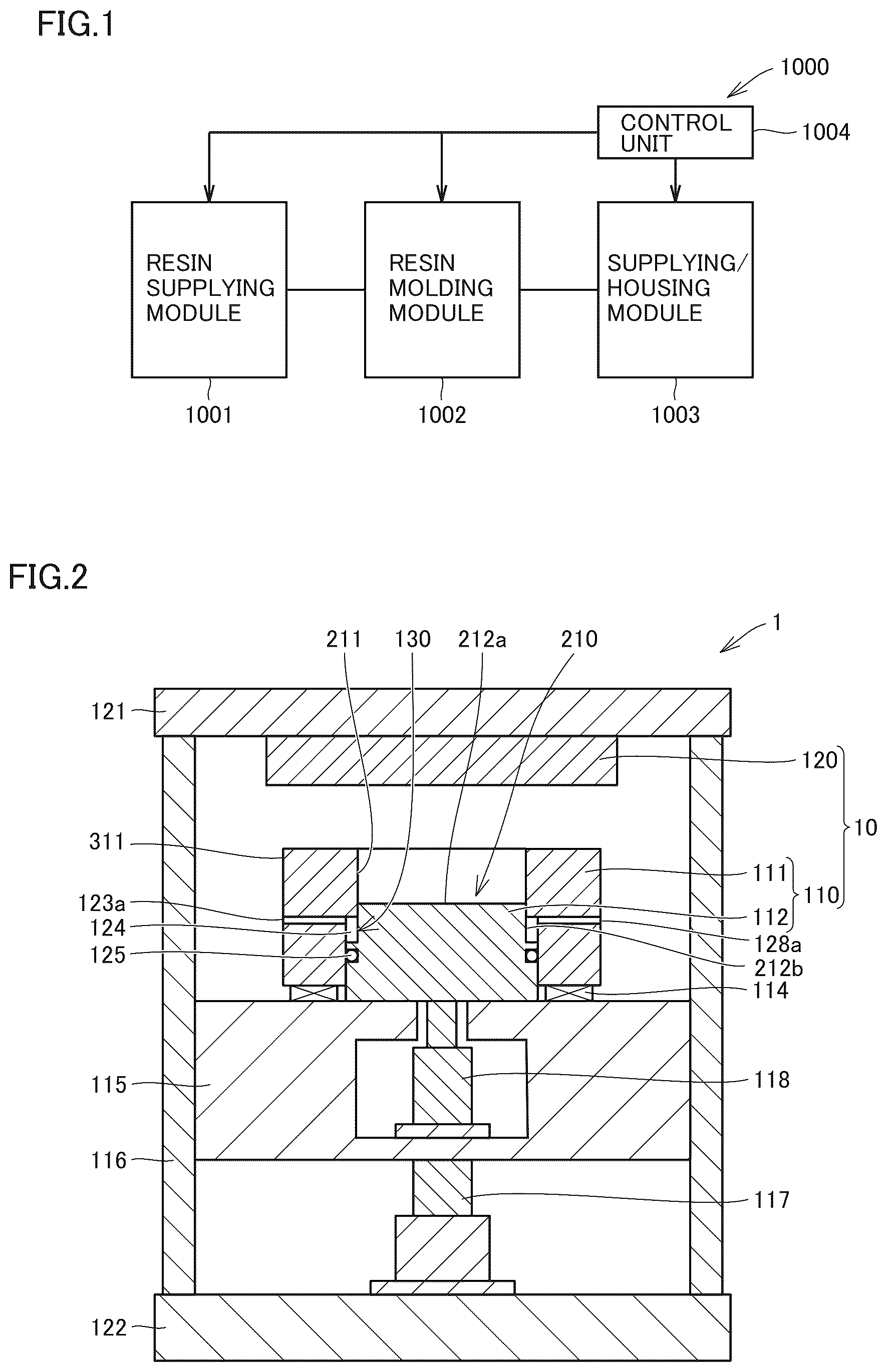 Patent US12564986 Figure 1 – Compression molding die, resin molding device, resin molding system, and method for manufacturing resin molded product