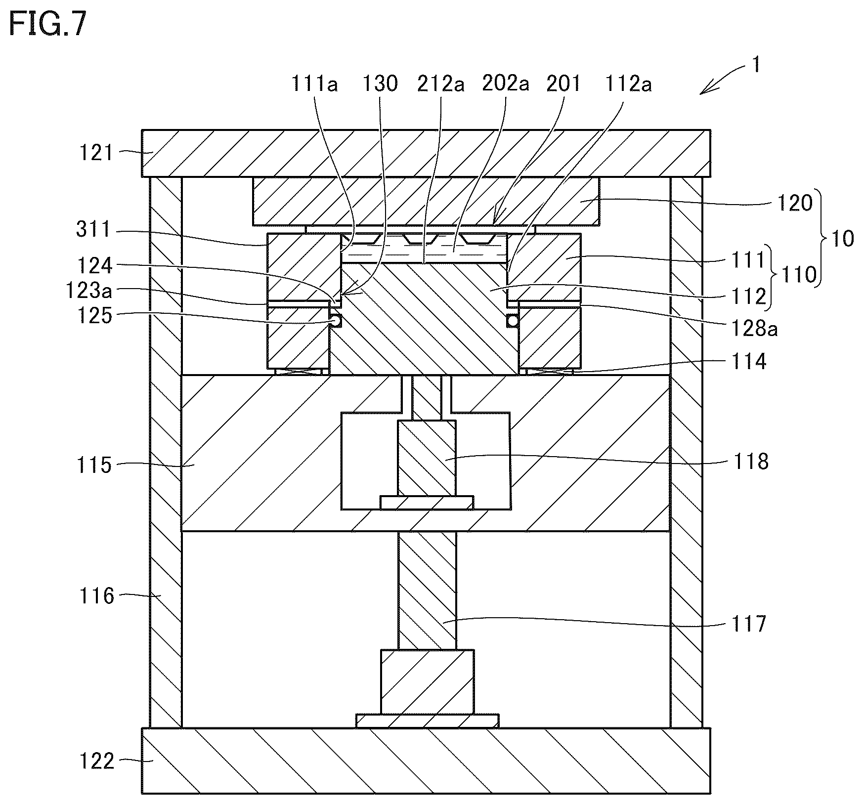 Patent US12564986 Figure 5 – Compression molding die, resin molding device, resin molding system, and method for manufacturing resin molded product