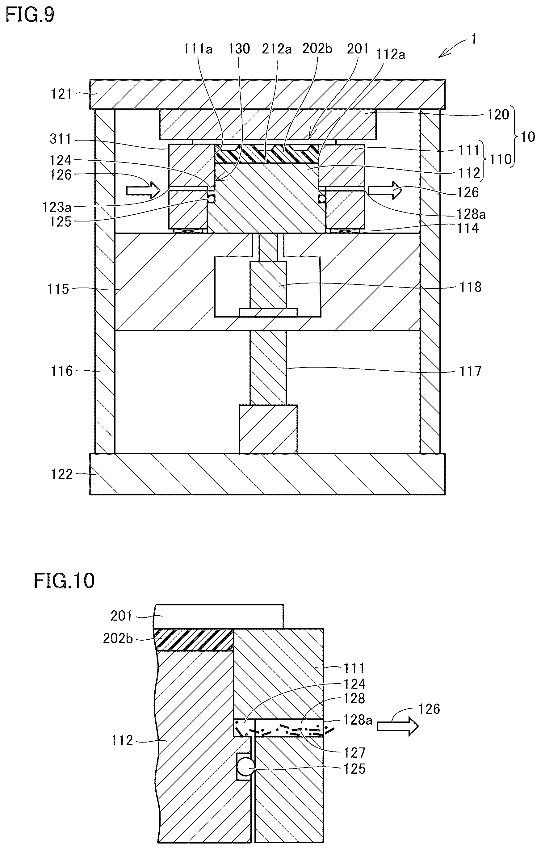 Patent US12564986 Figure 7 – Compression molding die, resin molding device, resin molding system, and method for manufacturing resin molded product