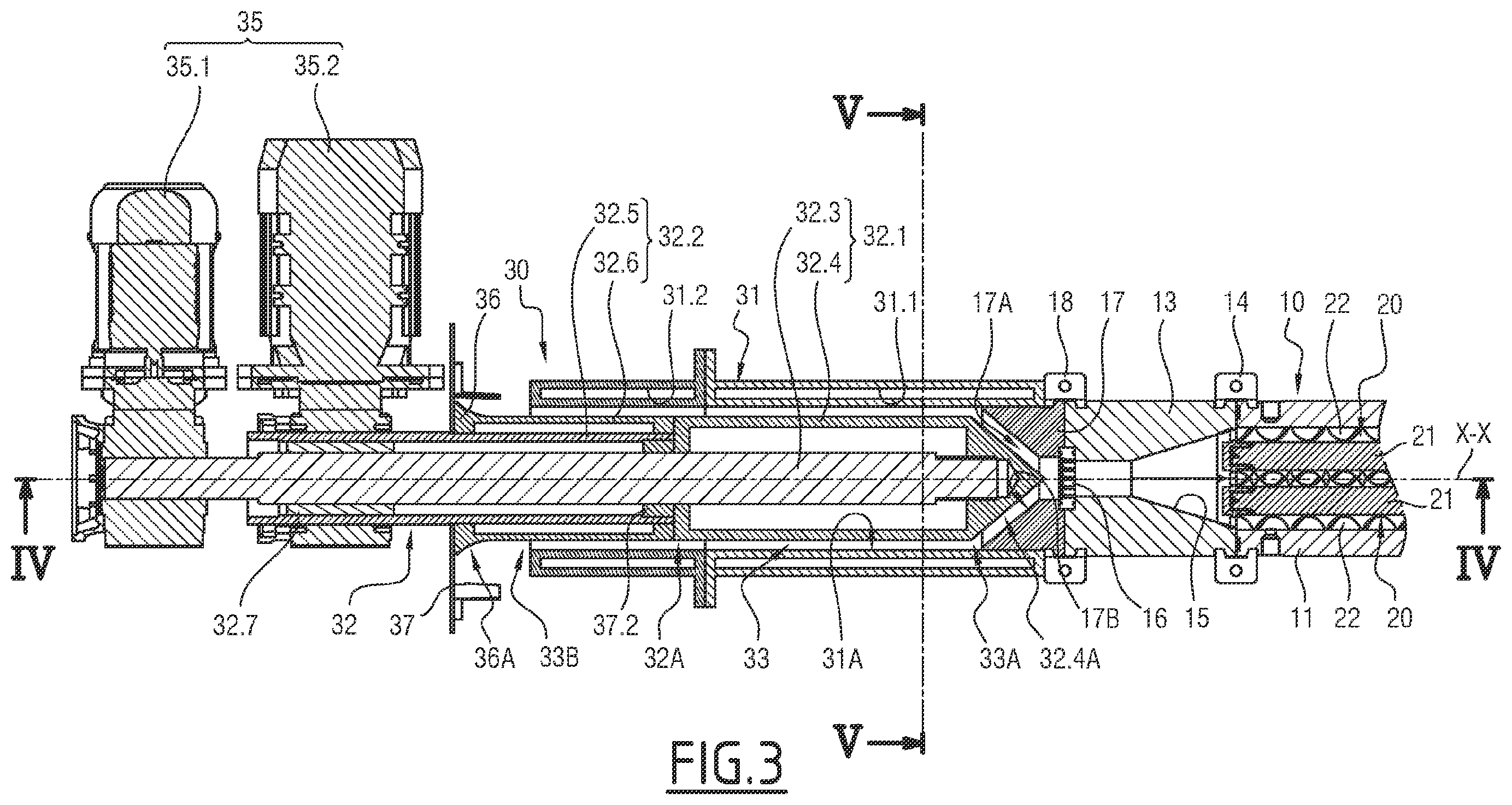 Patent US12564993 Figure 3 – Nozzle for extruding a material rich in protein and water, as well as an extrusion machine comprising such a nozzle