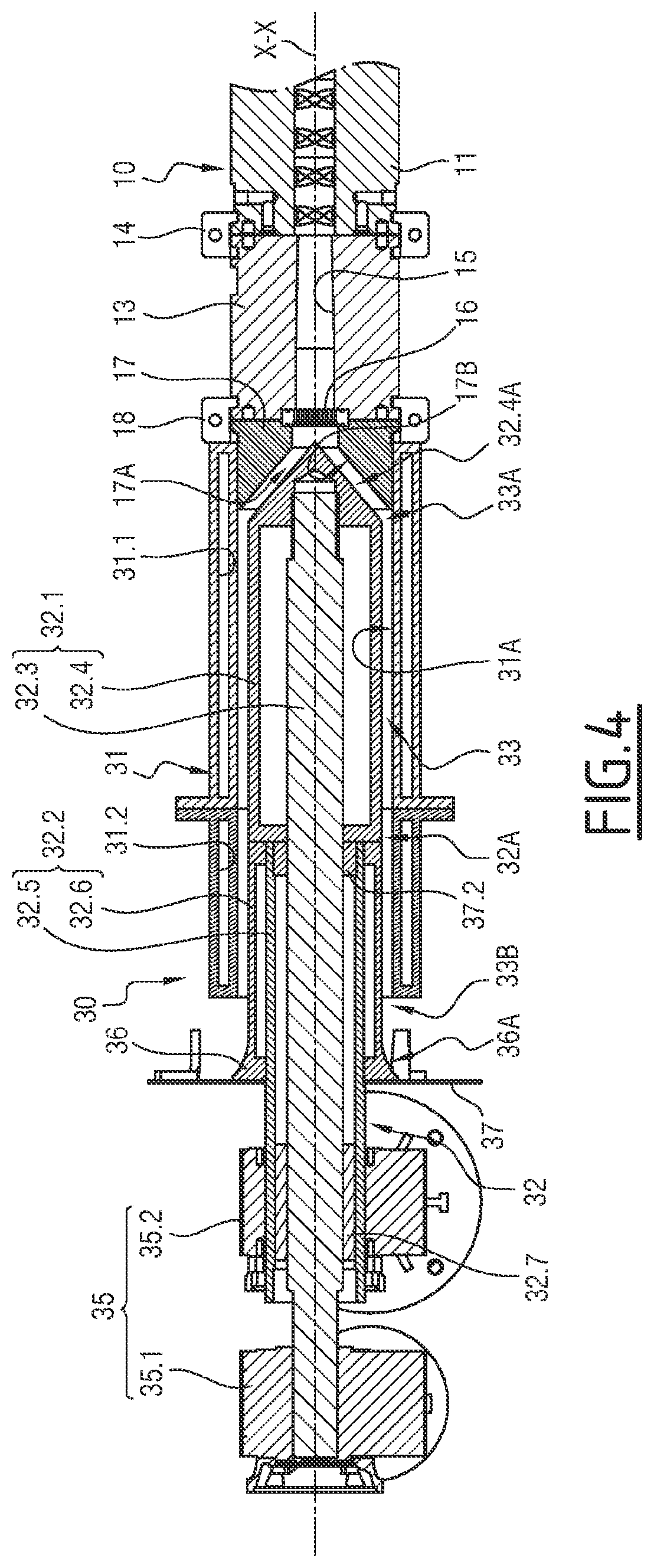 Patent US12564993 Figure 4 – Nozzle for extruding a material rich in protein and water, as well as an extrusion machine comprising such a nozzle