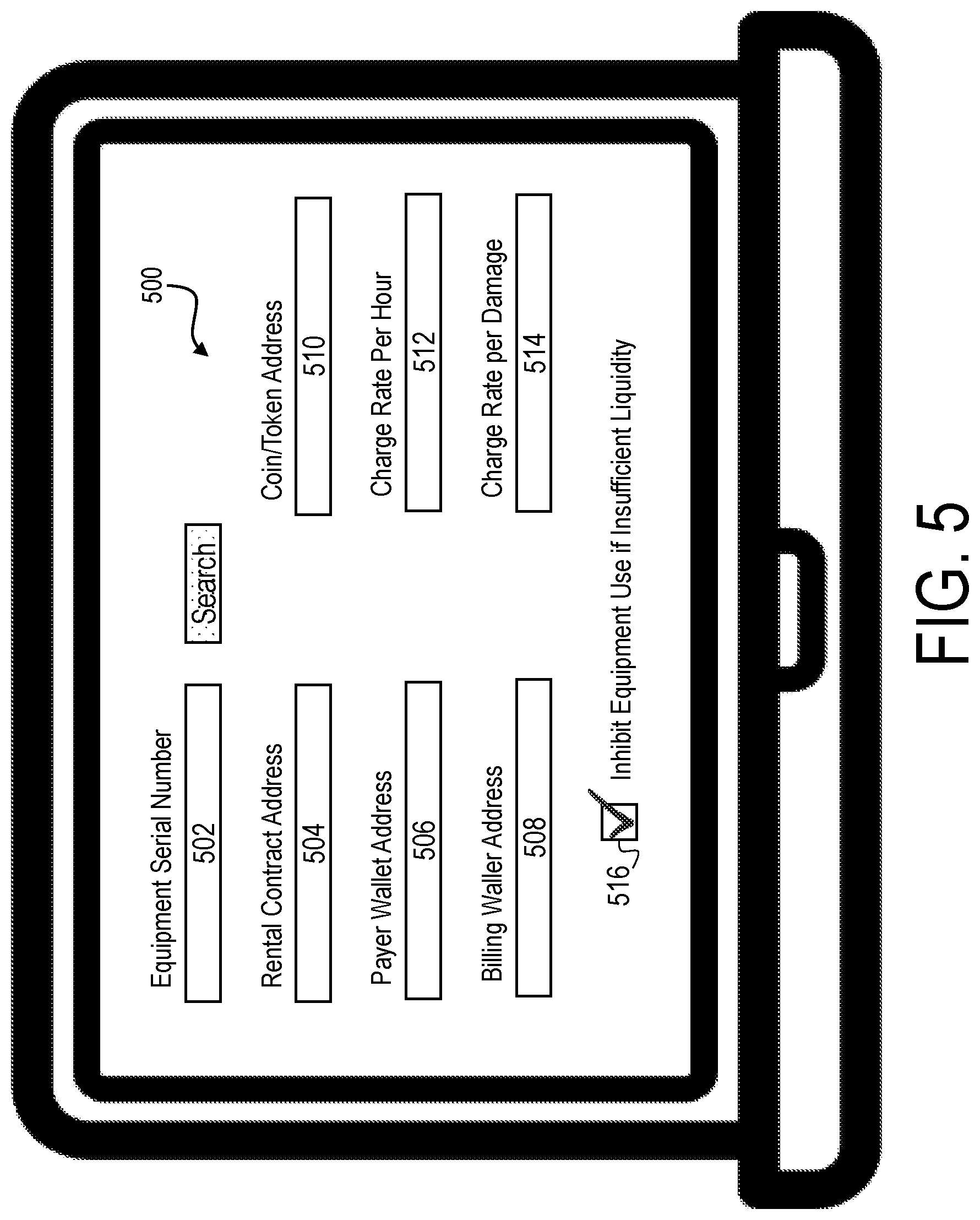 Patent US12567090 Figure 5 – Devices, systems and methods for autonomously monitoring customer use of equipment and billing via a blockchain network