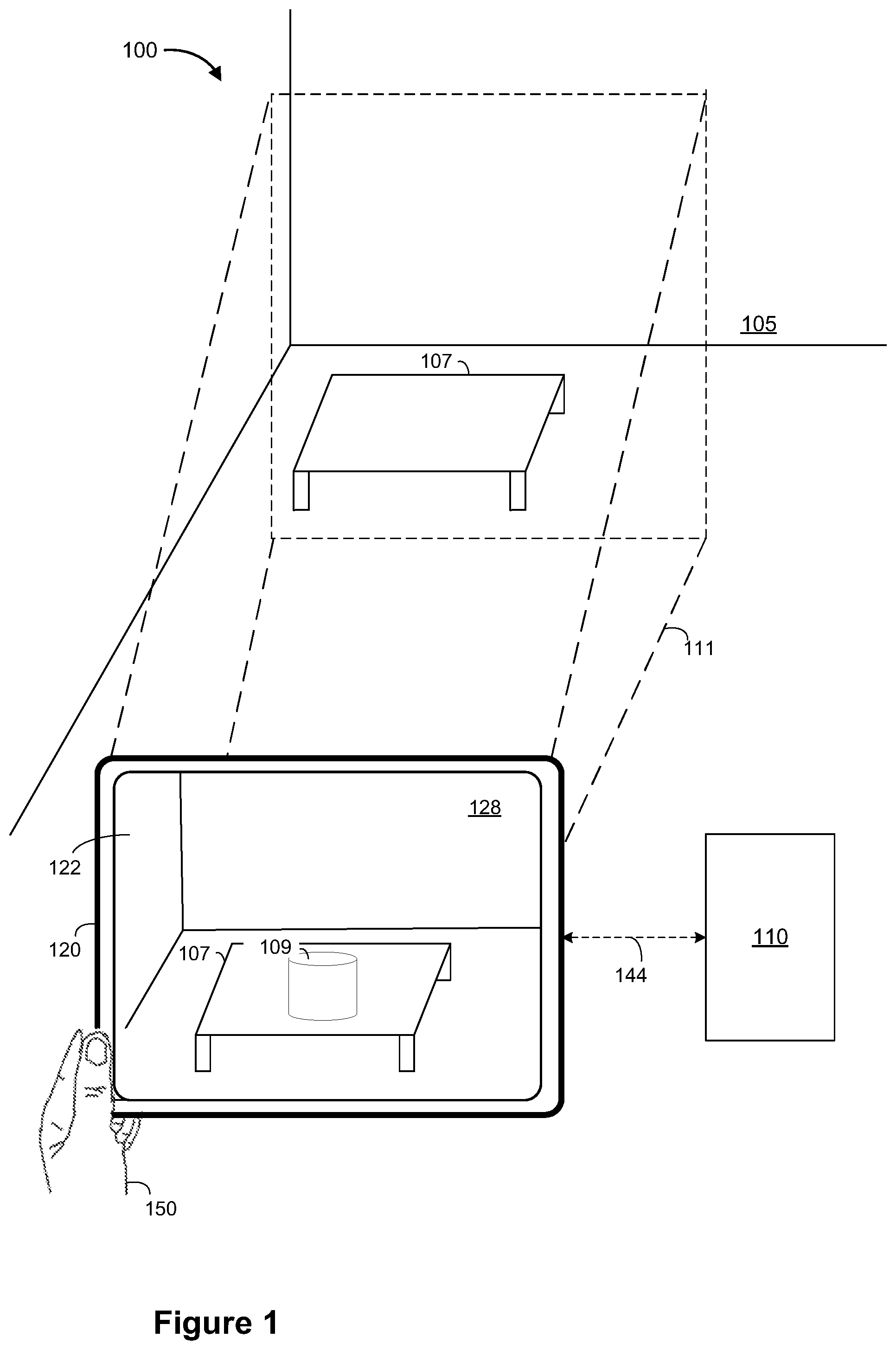 Patent US12567157 Figure 1 – Context-based mode transitions for object tracking