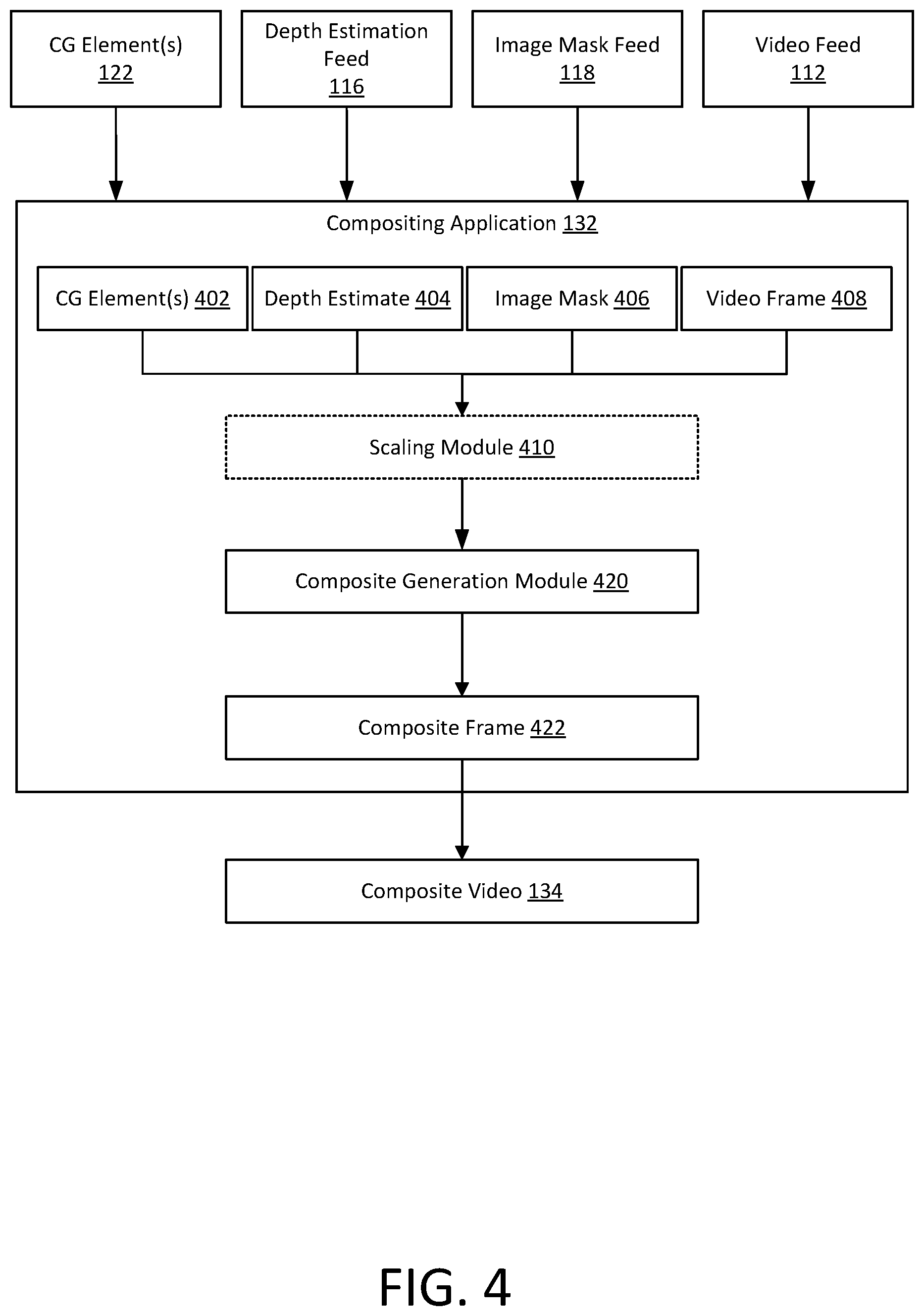 Patent US12567162 Figure 4 – Real-time matting system